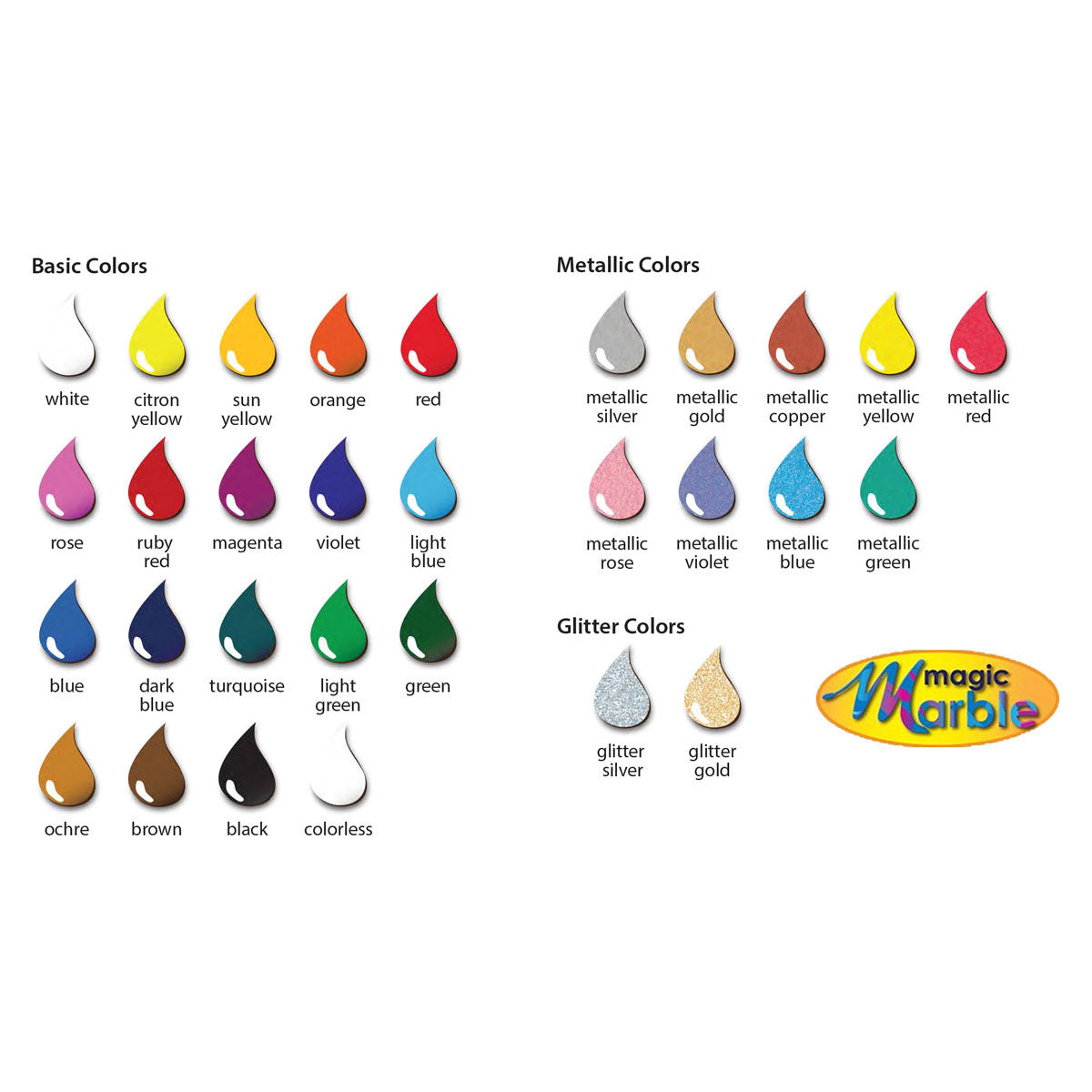 Magic Marble Swirling Paints – Easy Marbling with Tap Water (1oz Bottles)