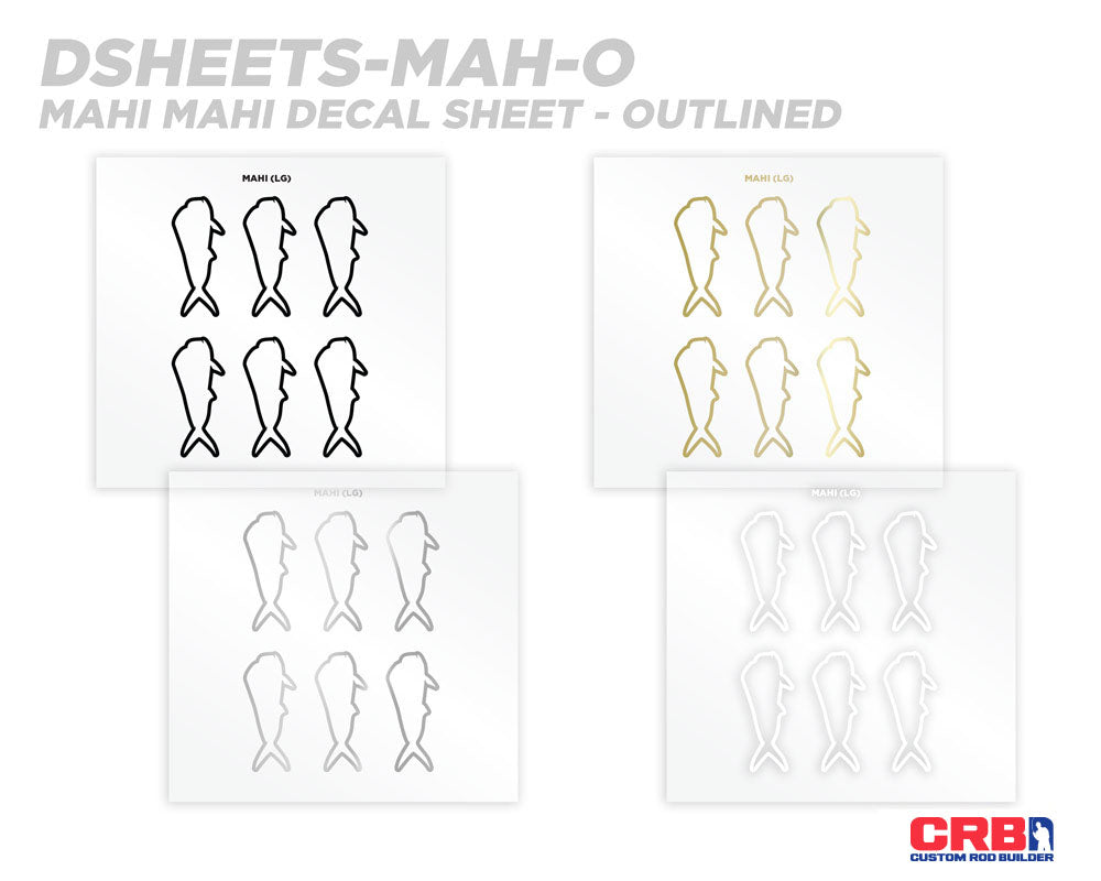 Mahi Mahi Silhouette Rod Decals - Peel & Stick