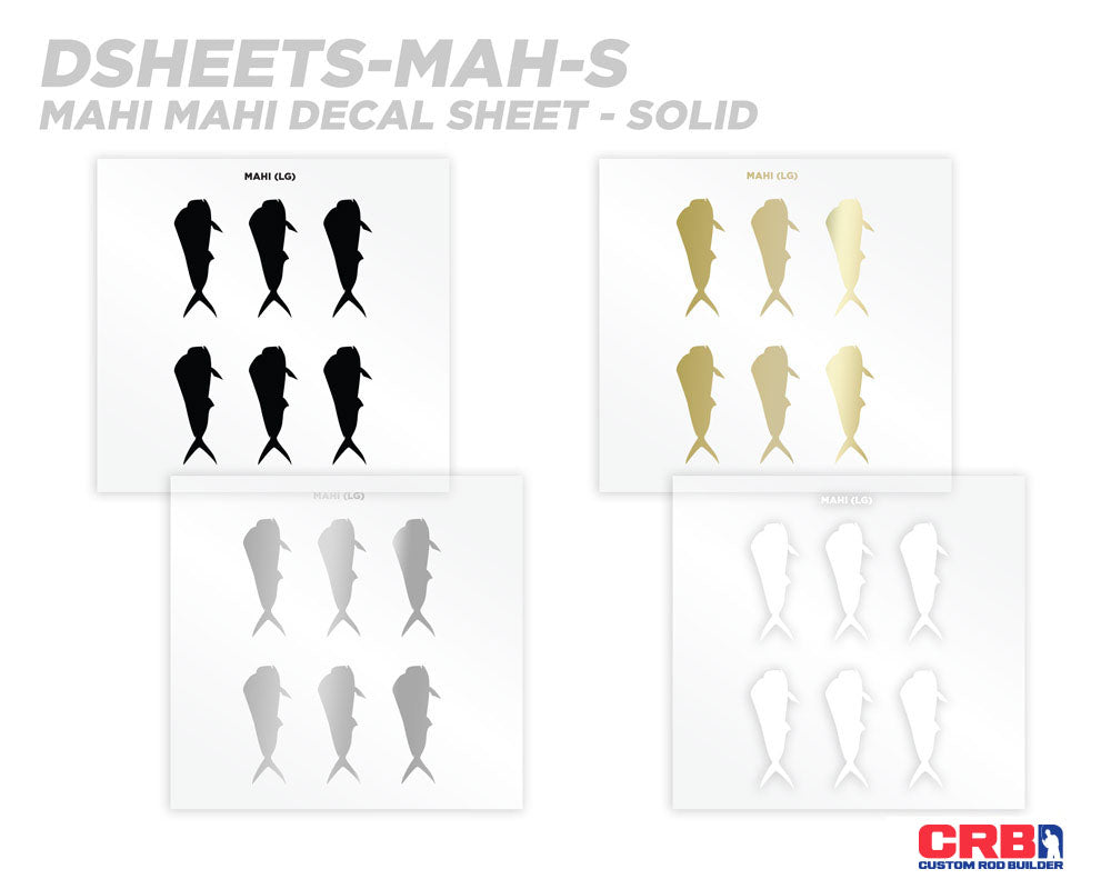 Mahi Mahi Silhouette Rod Decals - Peel & Stick