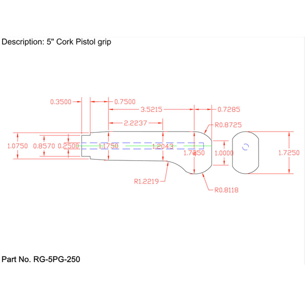 American Tackle 5" Pistol Rear Grip – Cork or EVA