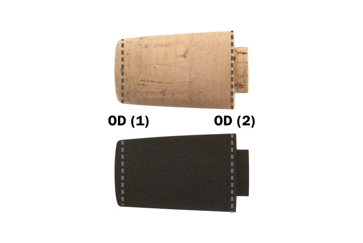 American Tackle 1.6" Split-Grip Fighting Butts with Tenon – Cork or EVA