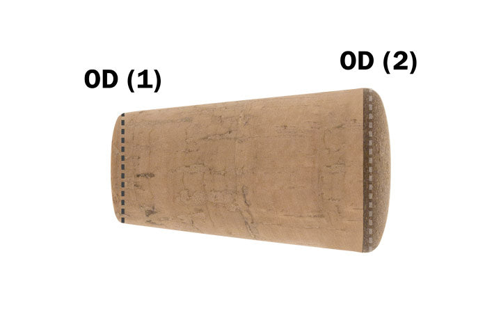 Straight Tapered Cork Split-Grip Fighting Butt with Flat Round End