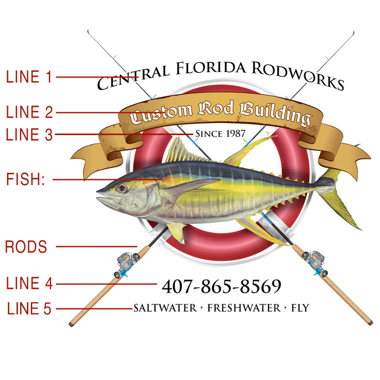 Women's Custom T-Shirt: Life Ring with Crossing Rods