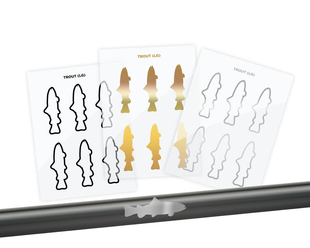 Trout Silhouette Rod Decals - Peel & Stick
