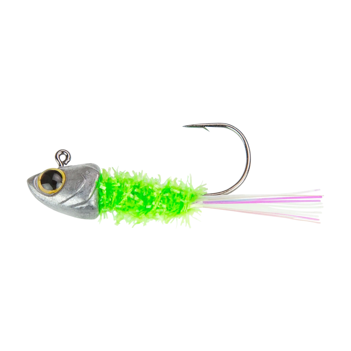 6th Sense Spangle Tinsel Jigs 1/8 oz. Chartreuse Minnow