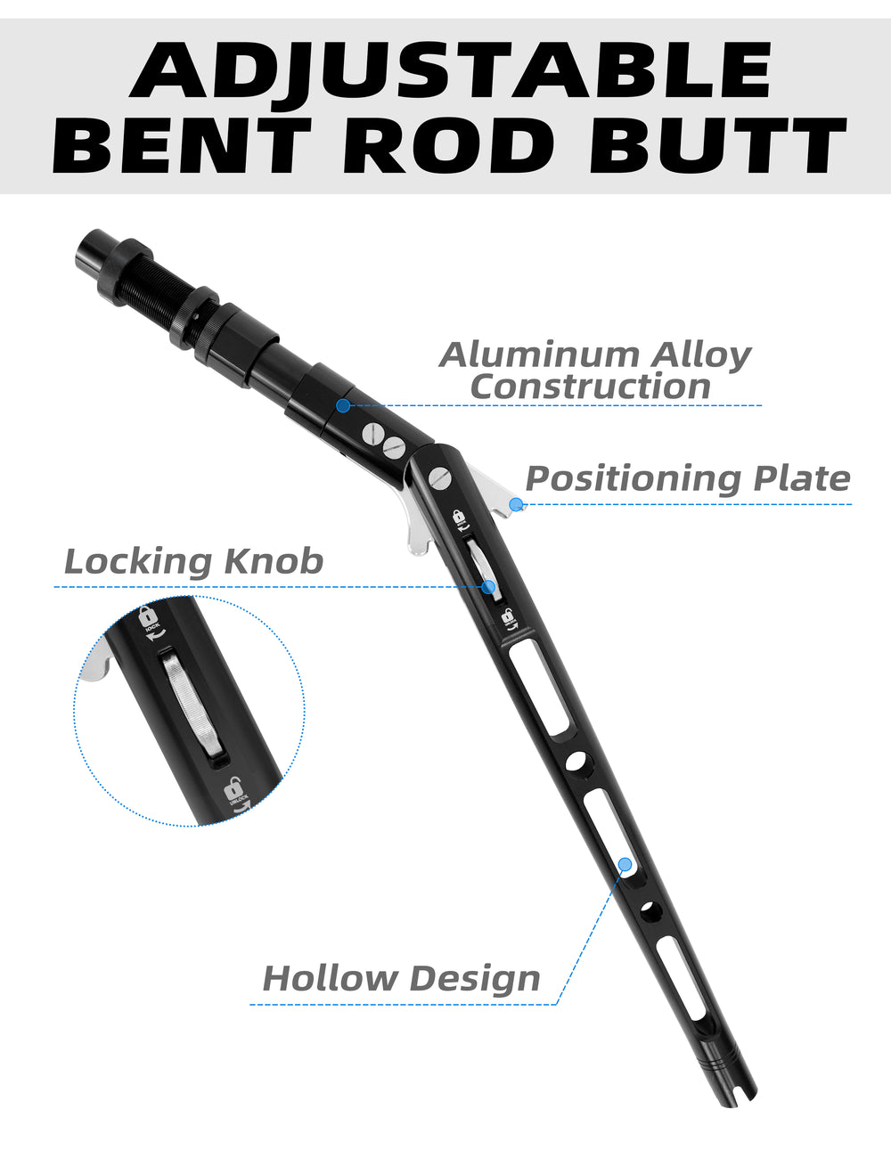 Bluewing Adjustable Bent Rod Butt