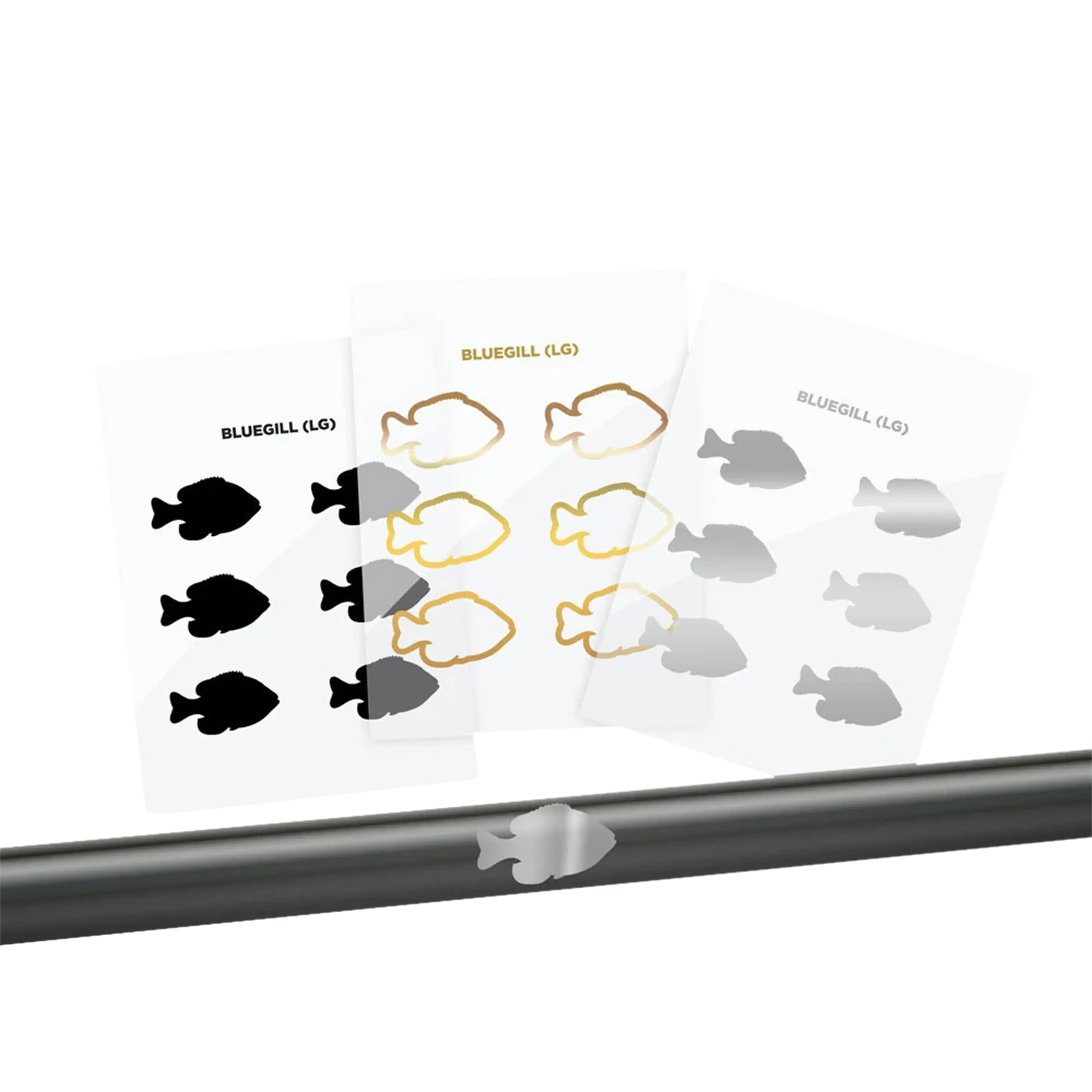 Mud Hole Bluegill Silhouette Rod Decals - Peel & Stick