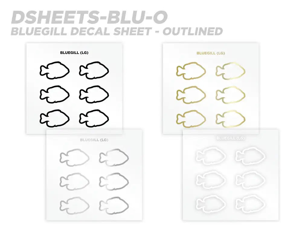 Bluegill Silhouette Rod Decals - Peel & Stick