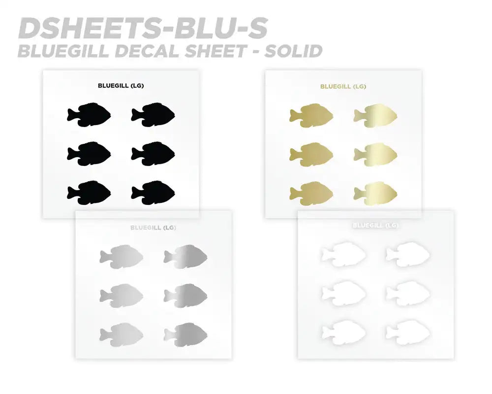 Bluegill Silhouette Rod Decals - Peel & Stick