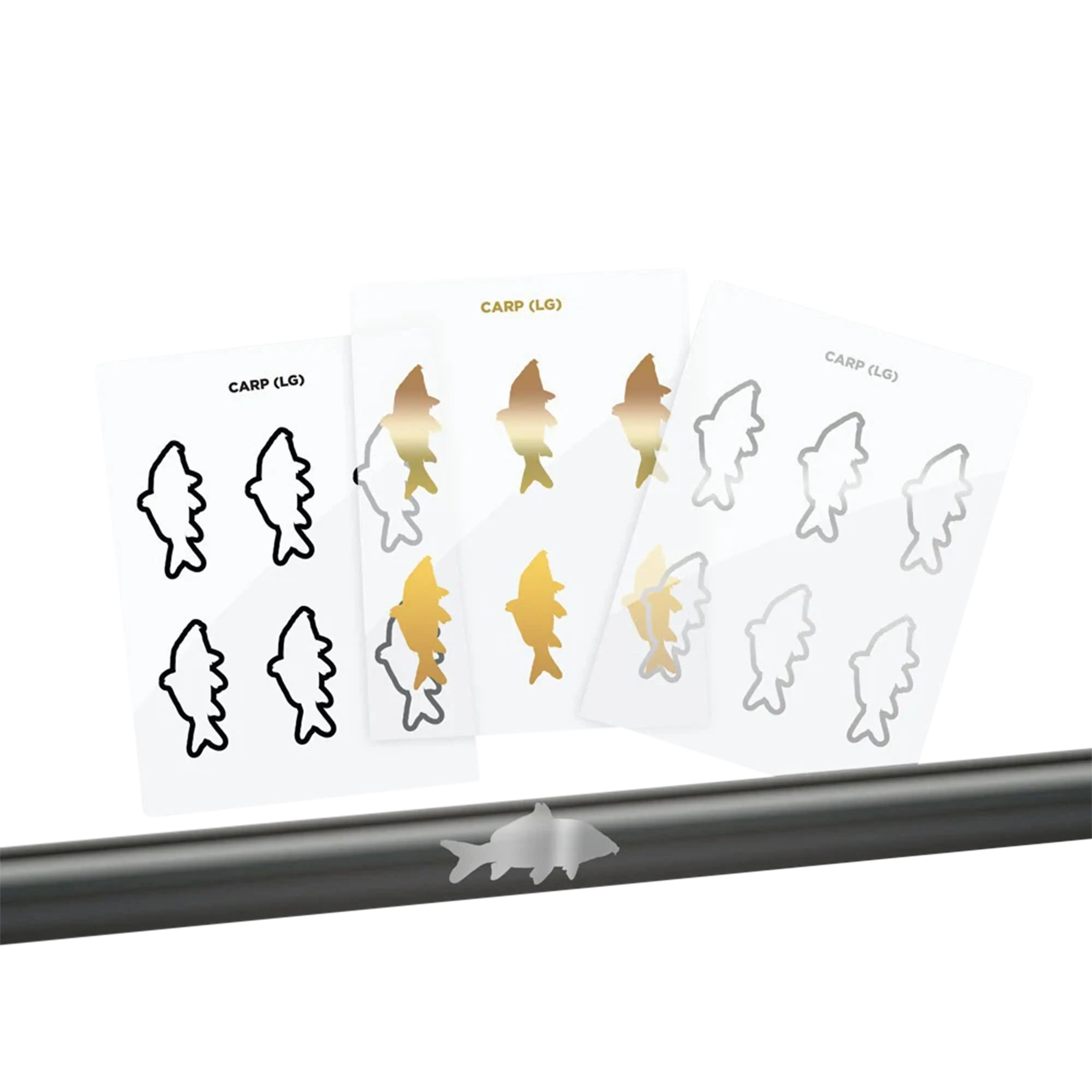 Mud Hole Carp Silhouette Rod Decals - Peel & Stick