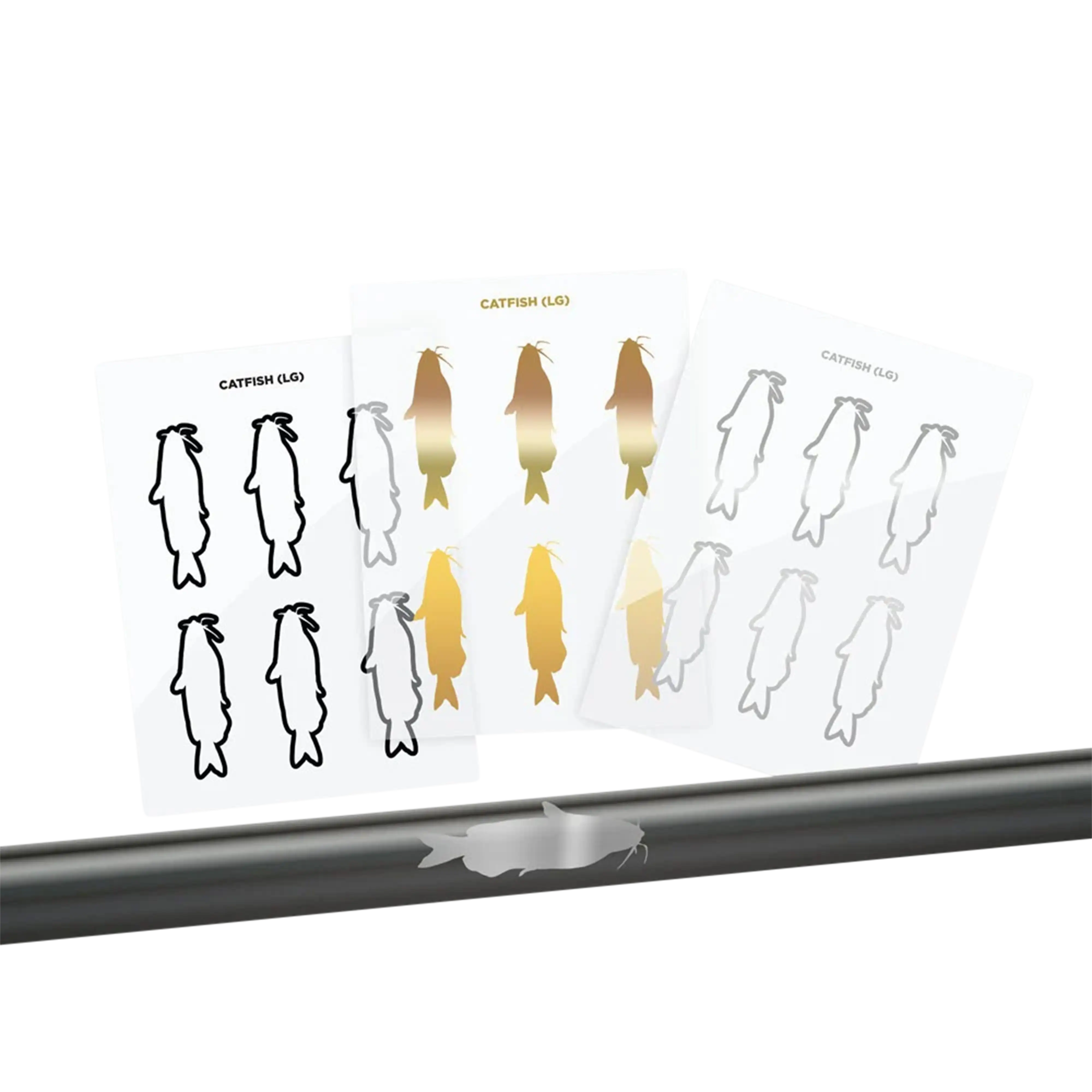 Mud Hole Catfish Silhouette Rod Decals - Peel & Stick