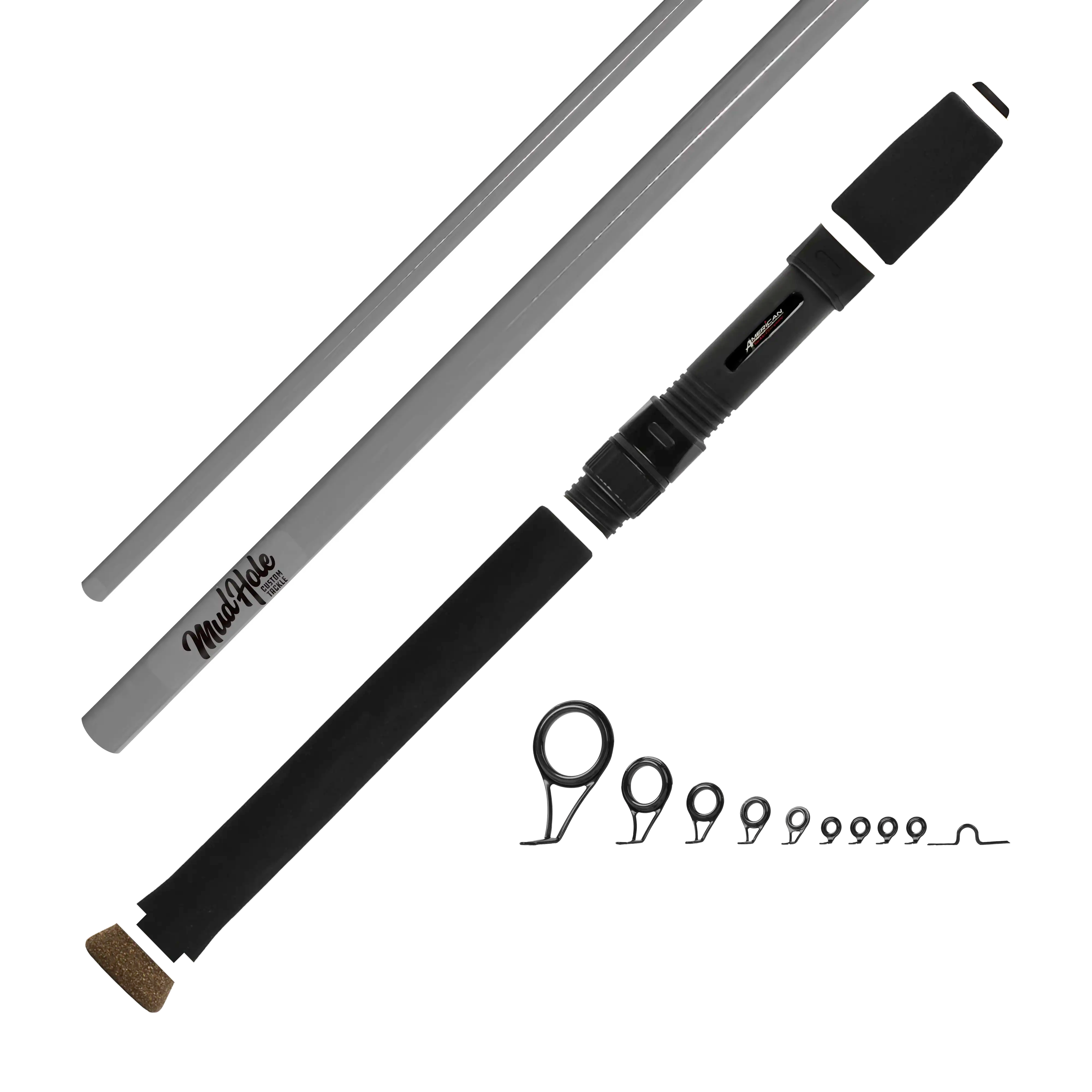 Mud Hole 6'6" Light 2-Piece Color Spinning Rod Kits