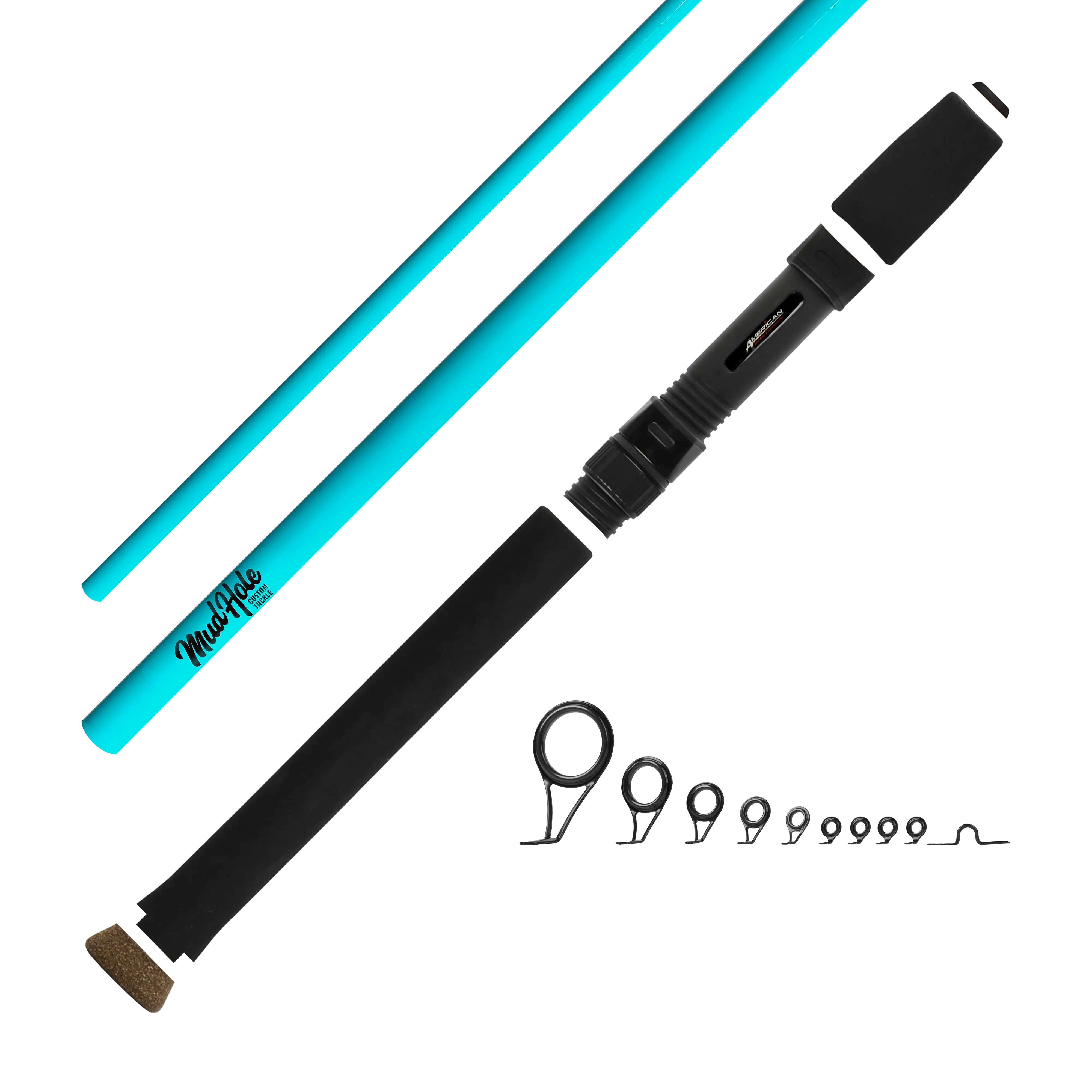 Mud Hole 6'6" Light 2-Piece Color Spinning Rod Kits