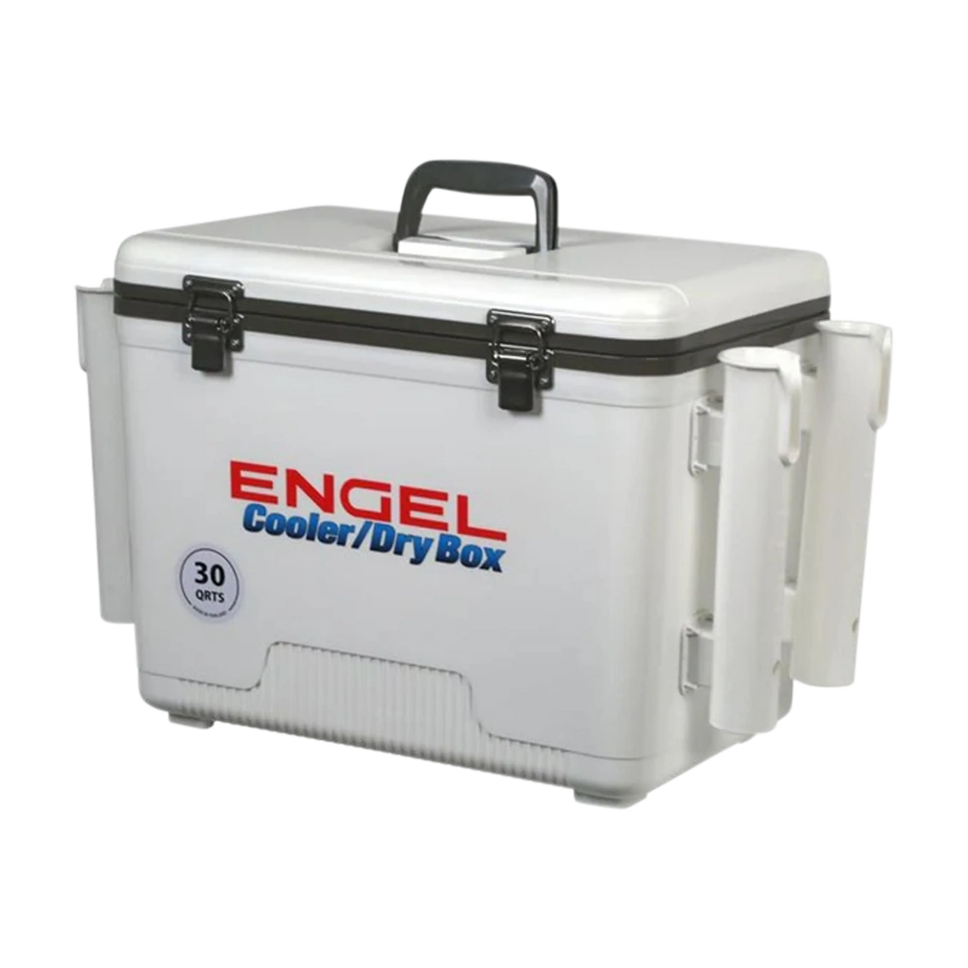 Engel 19 Qt. Cooler/Dry Box with Rod Holders - White Engel 19 Qt. Cooler/Dry Box with Rod Holders - White