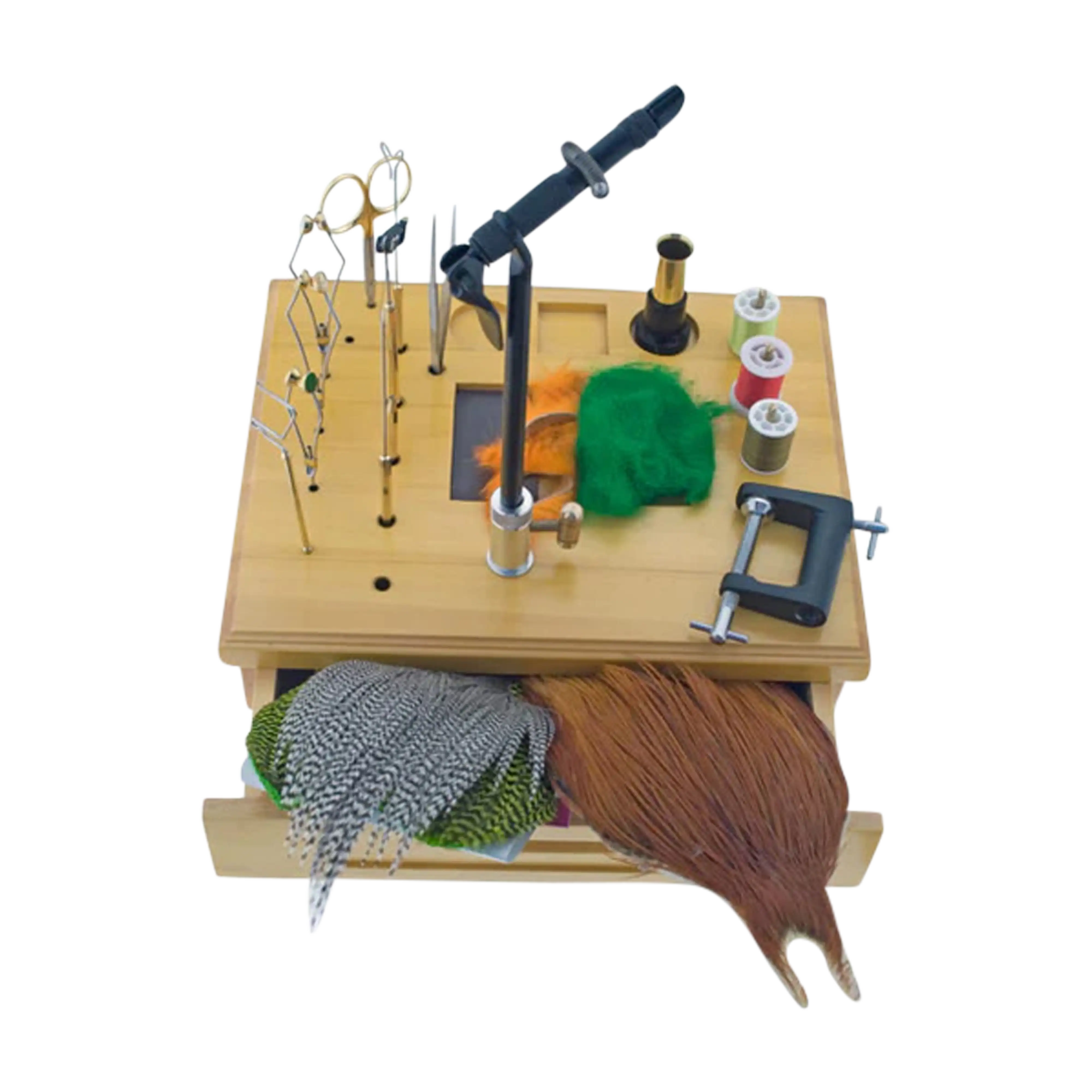 Mud Hole Fly Tying Station with 11 Tools and Vise