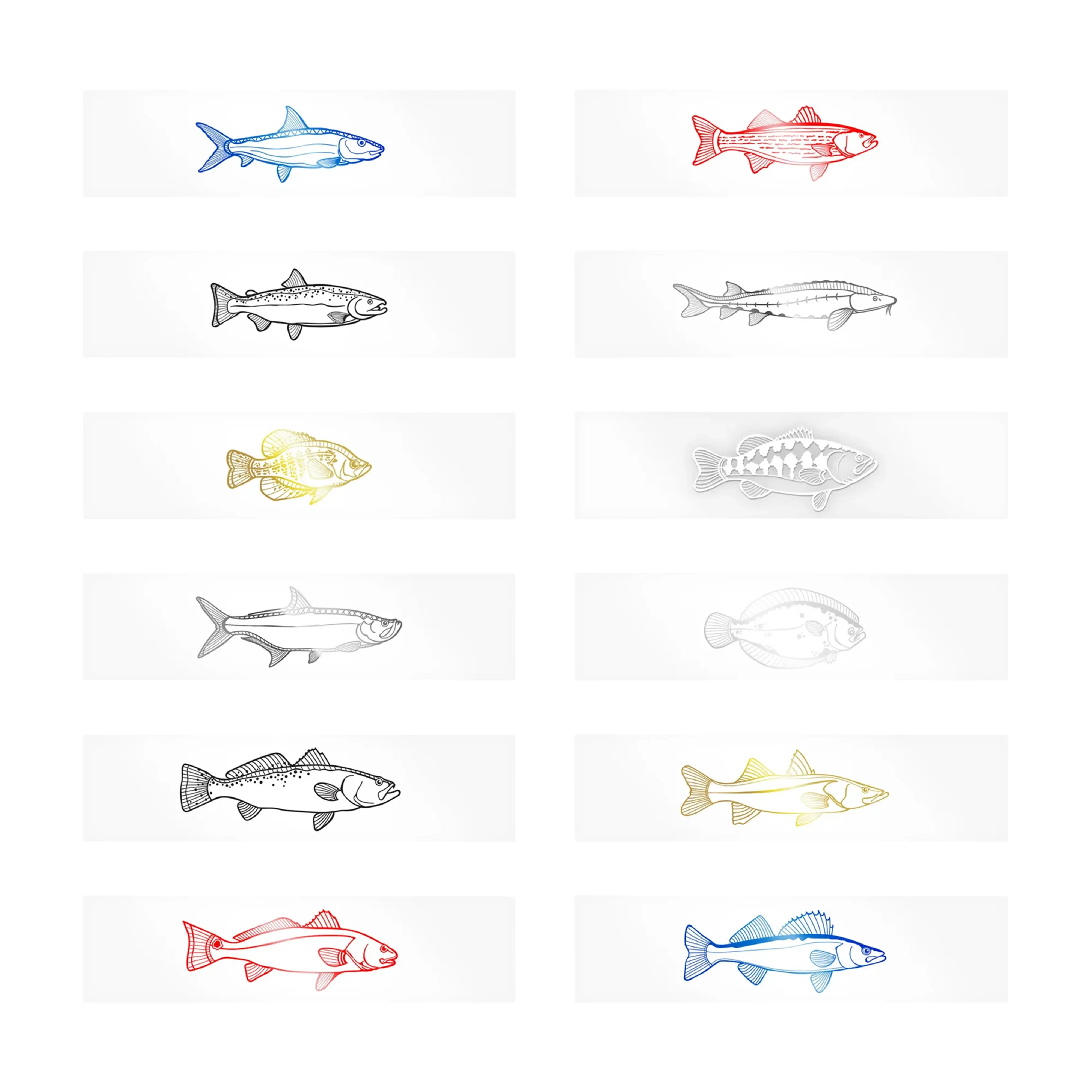 Mud Hole Monochrome Game Fish Rod Decals - Freshwater & Inshore