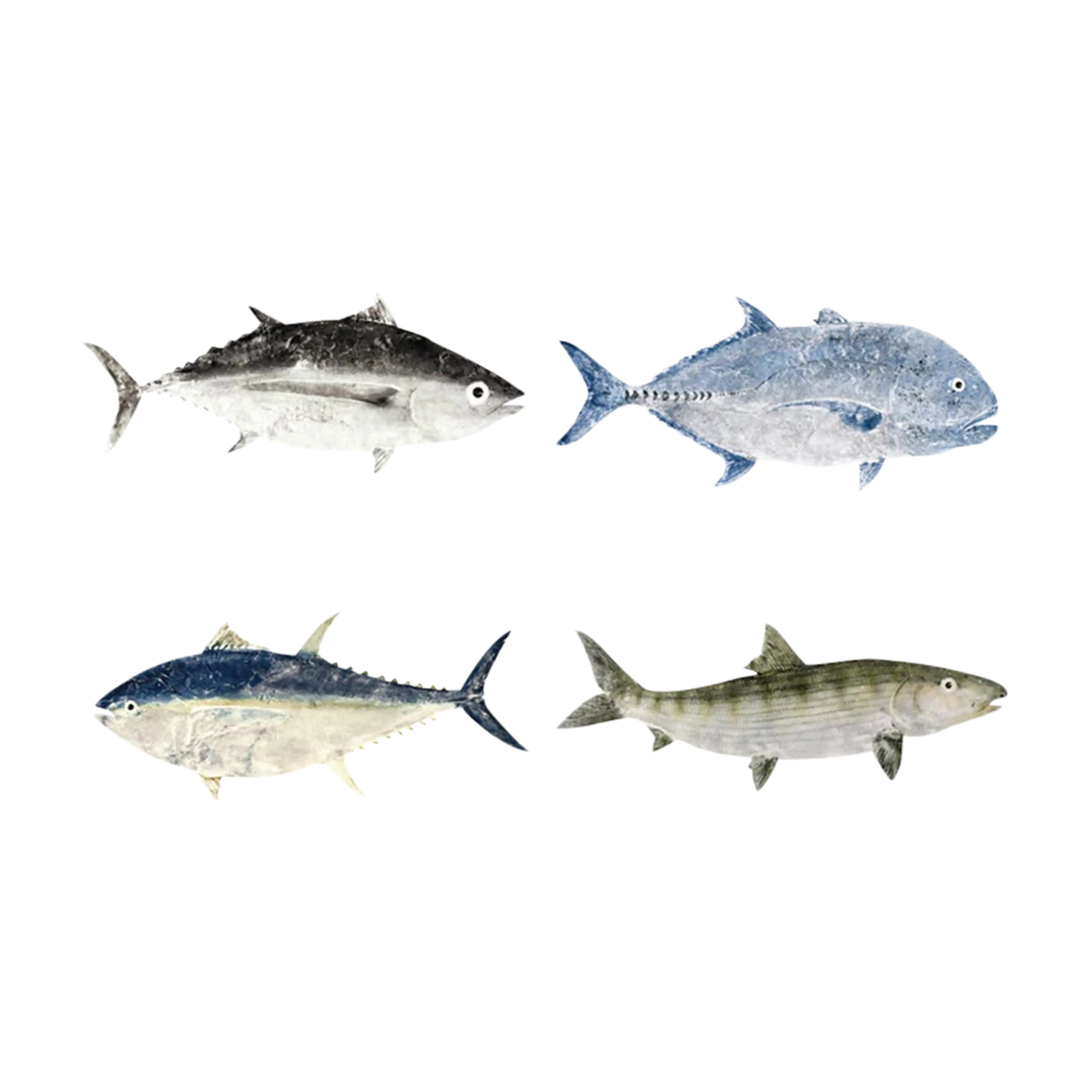 Mud Hole Japanese Gyotaku Fish Art Decals by Marshall Madruga