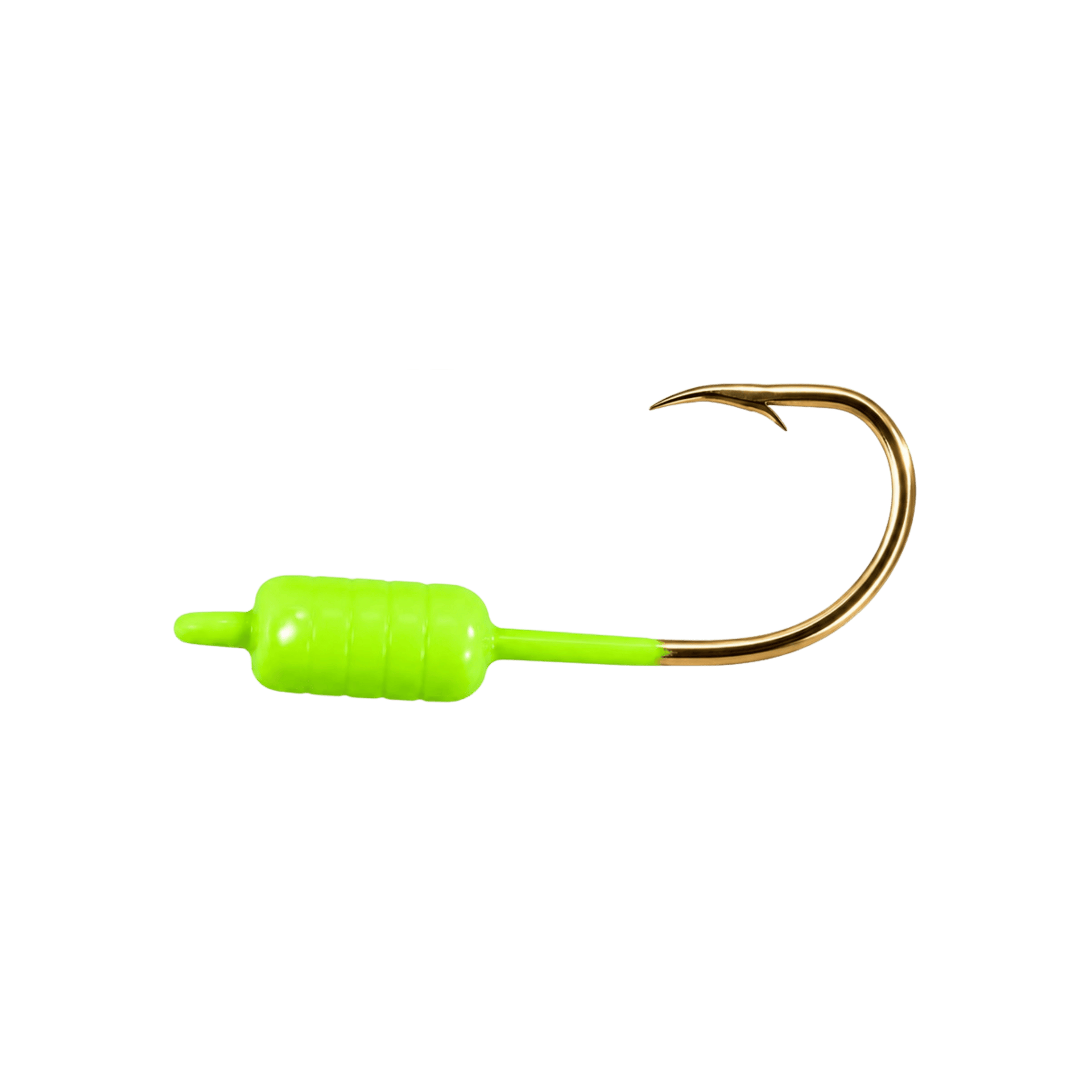HookUp Lures Gold Digger Yellow Tail Jighead, Chartreuse / 1/32 oz