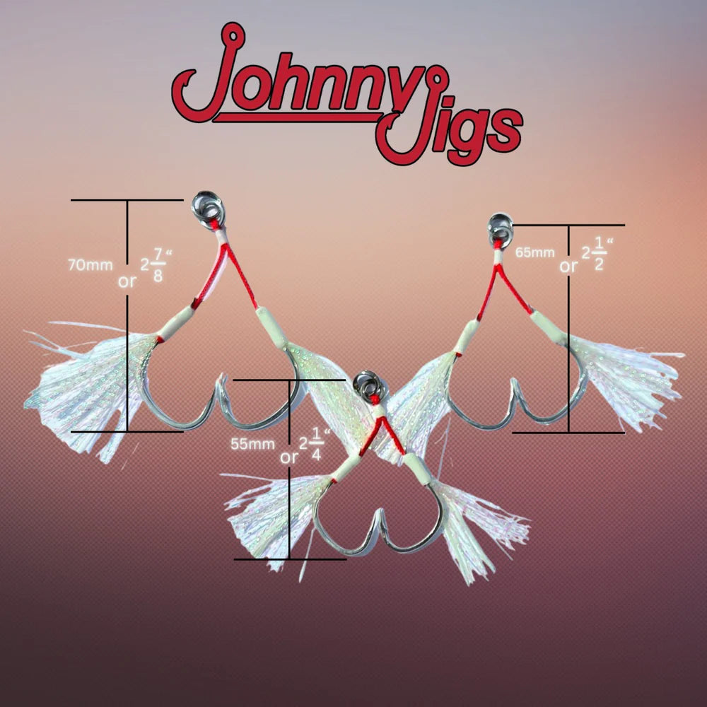 Johnny Jigs Pro Jigger Wire Core Twin Assist Hooks