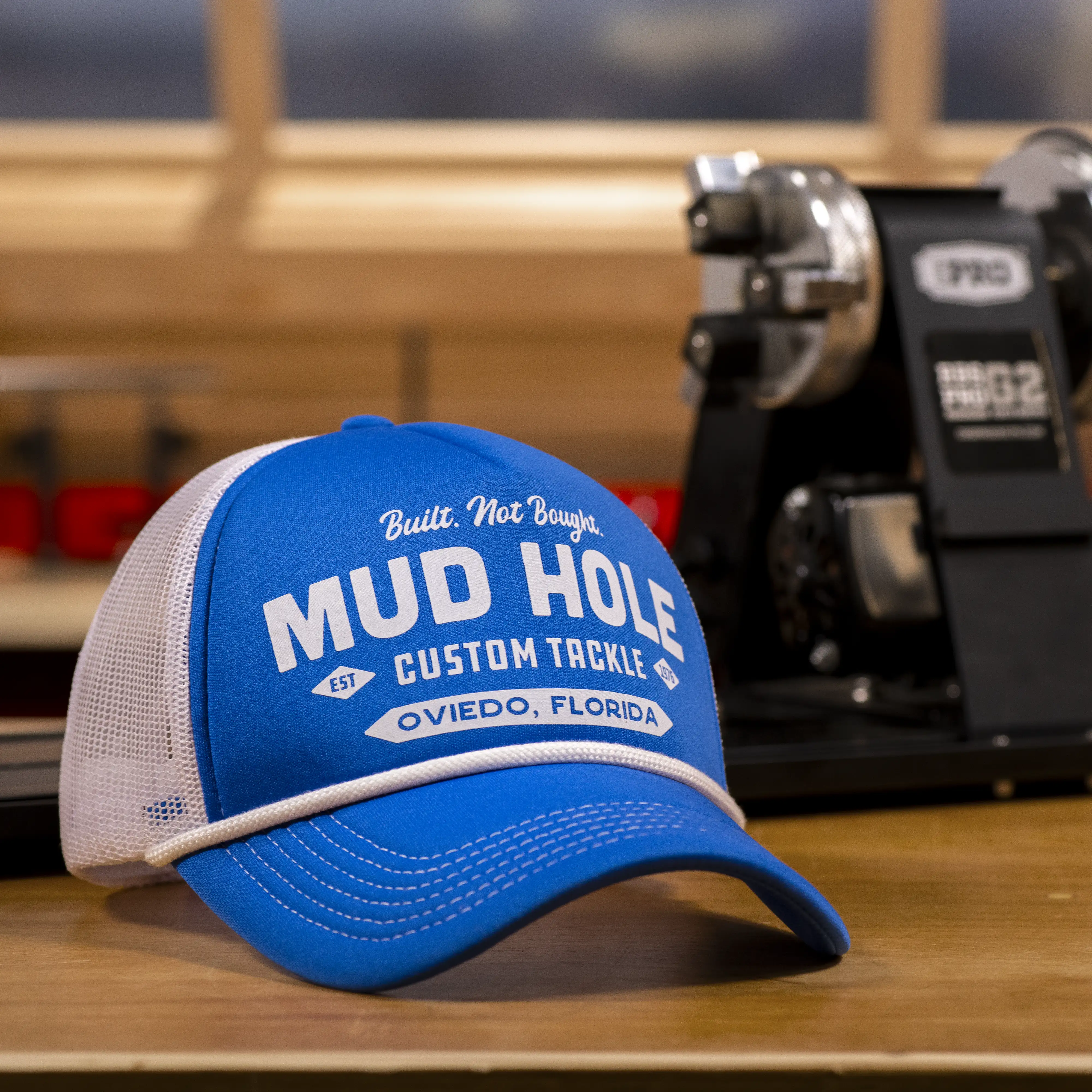 Mud Hole Trucker Hat - Blue/White