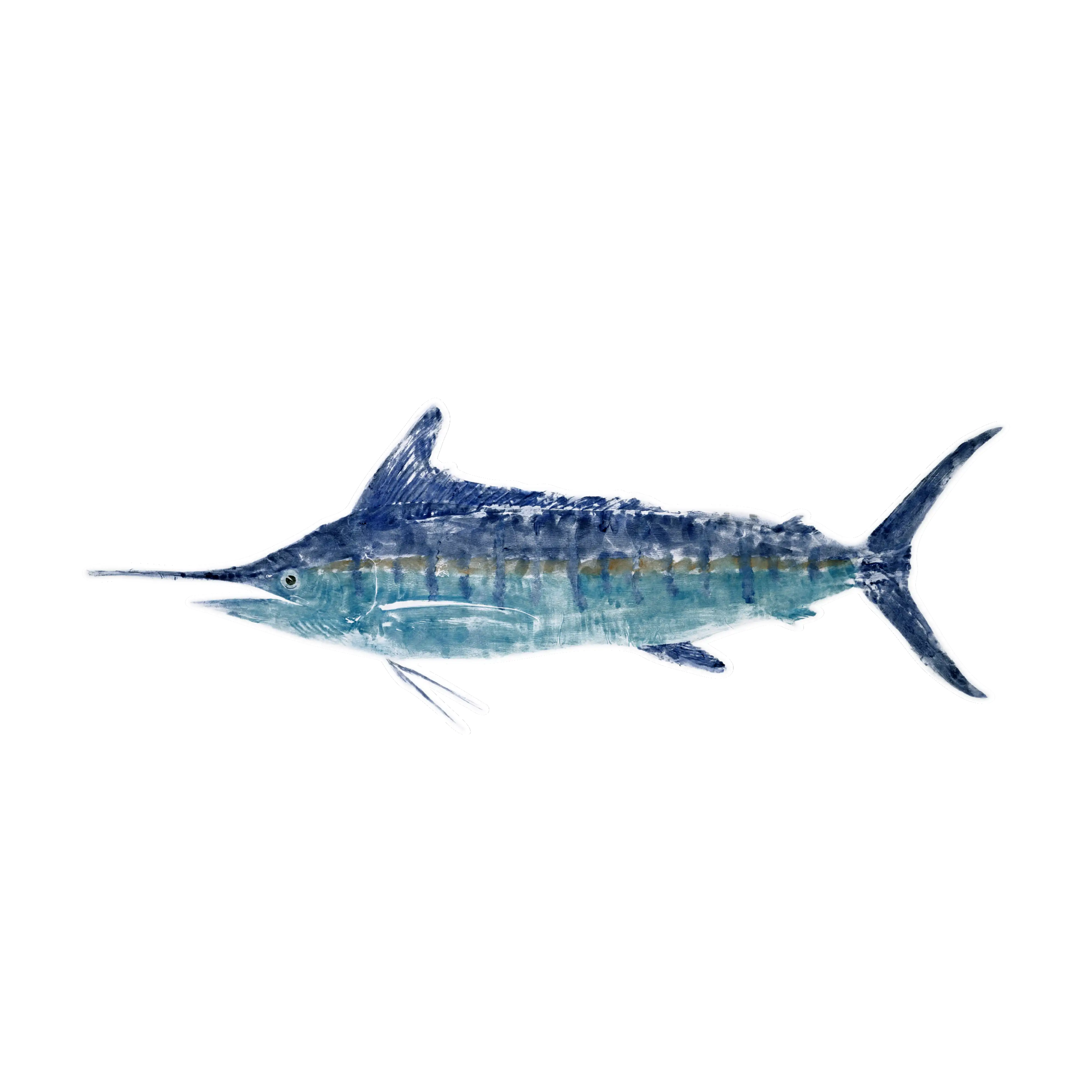 Mud Hole Japanese Gyotaku Fish Art Decals by Marshall Madruga