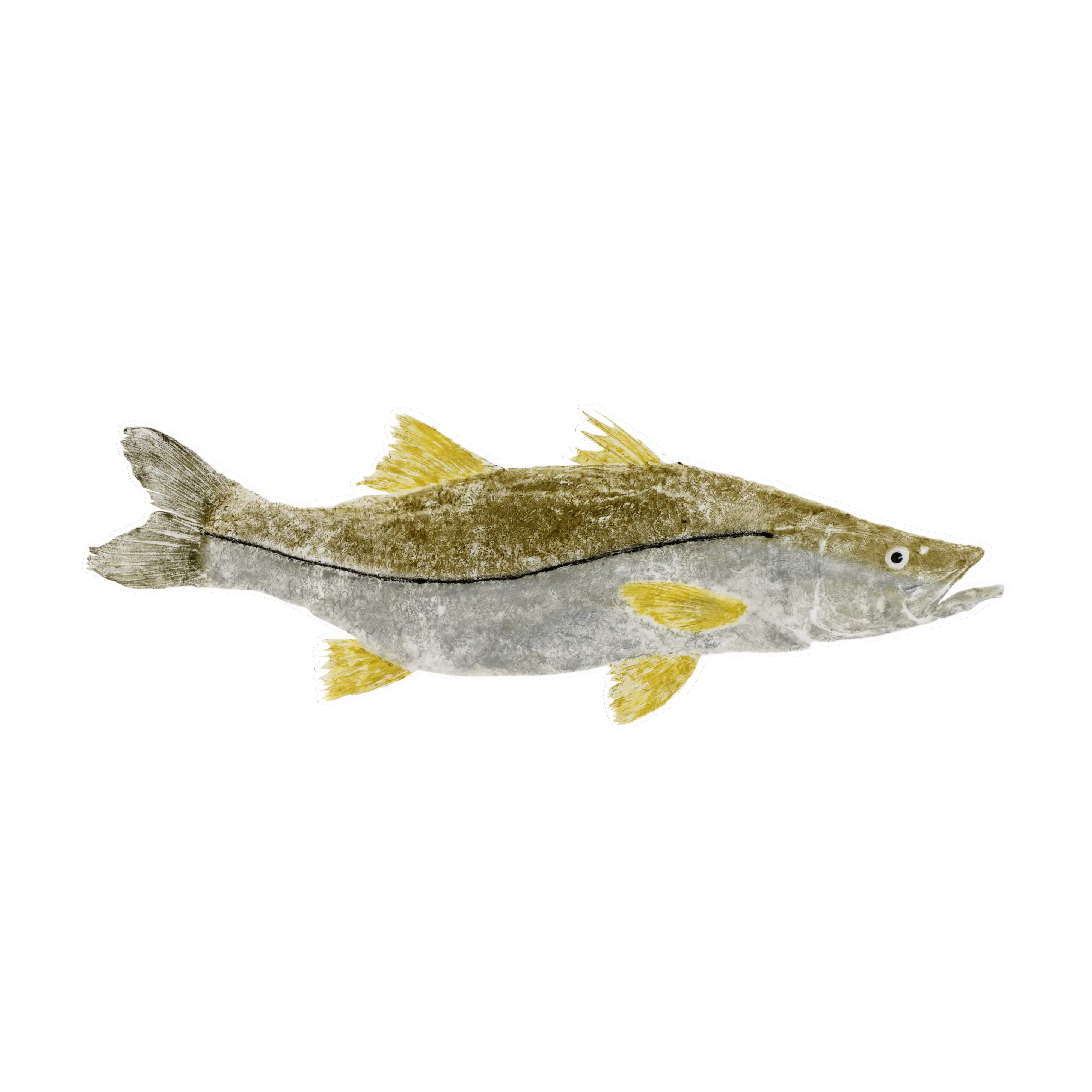 Mud Hole Japanese Gyotaku Fish Art Decals by Marshall Madruga