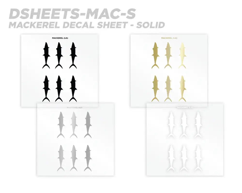 Mackerel Silhouette Rod Decals - Peel & Stick