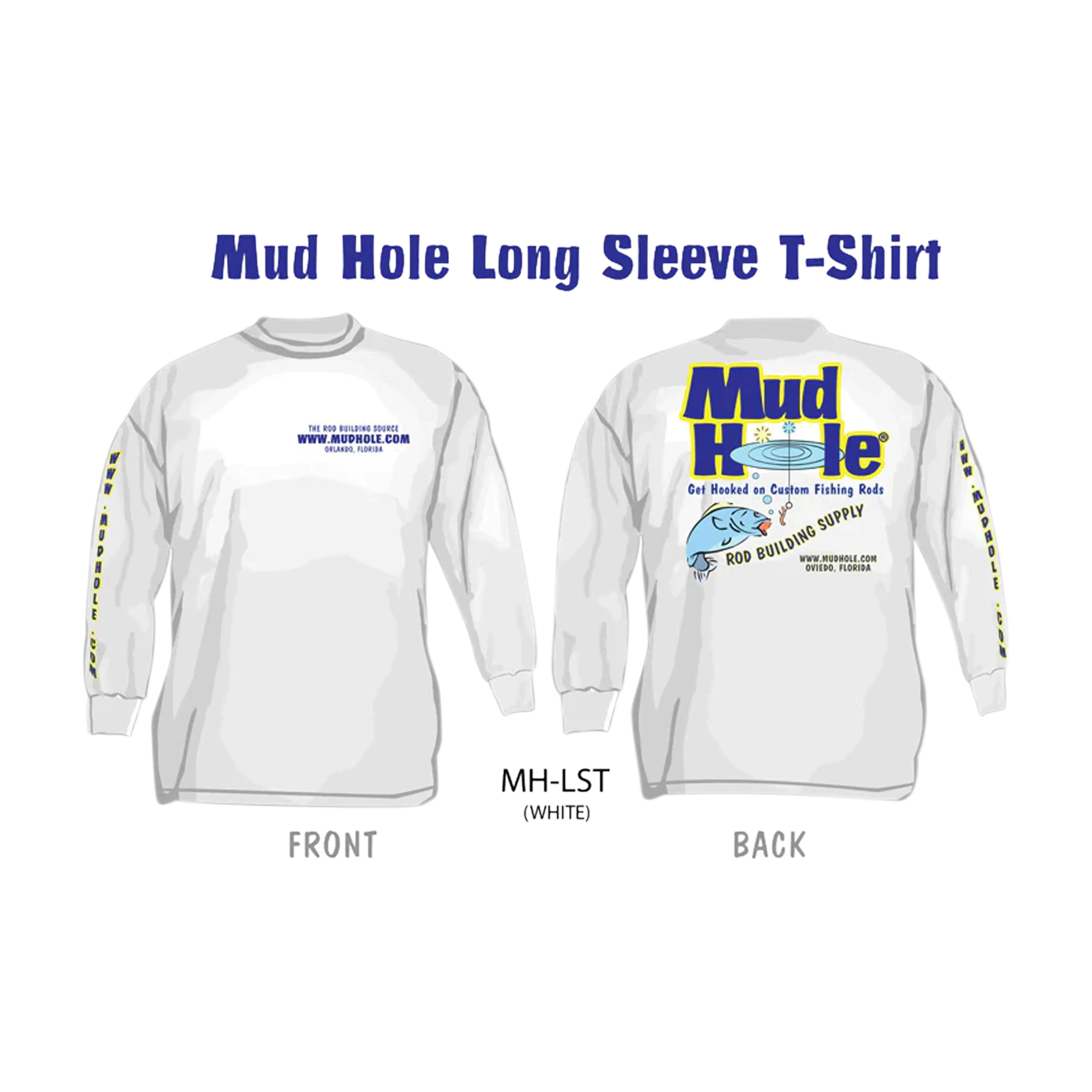 Mud Hole Long Sleeve T-Shirt (White)