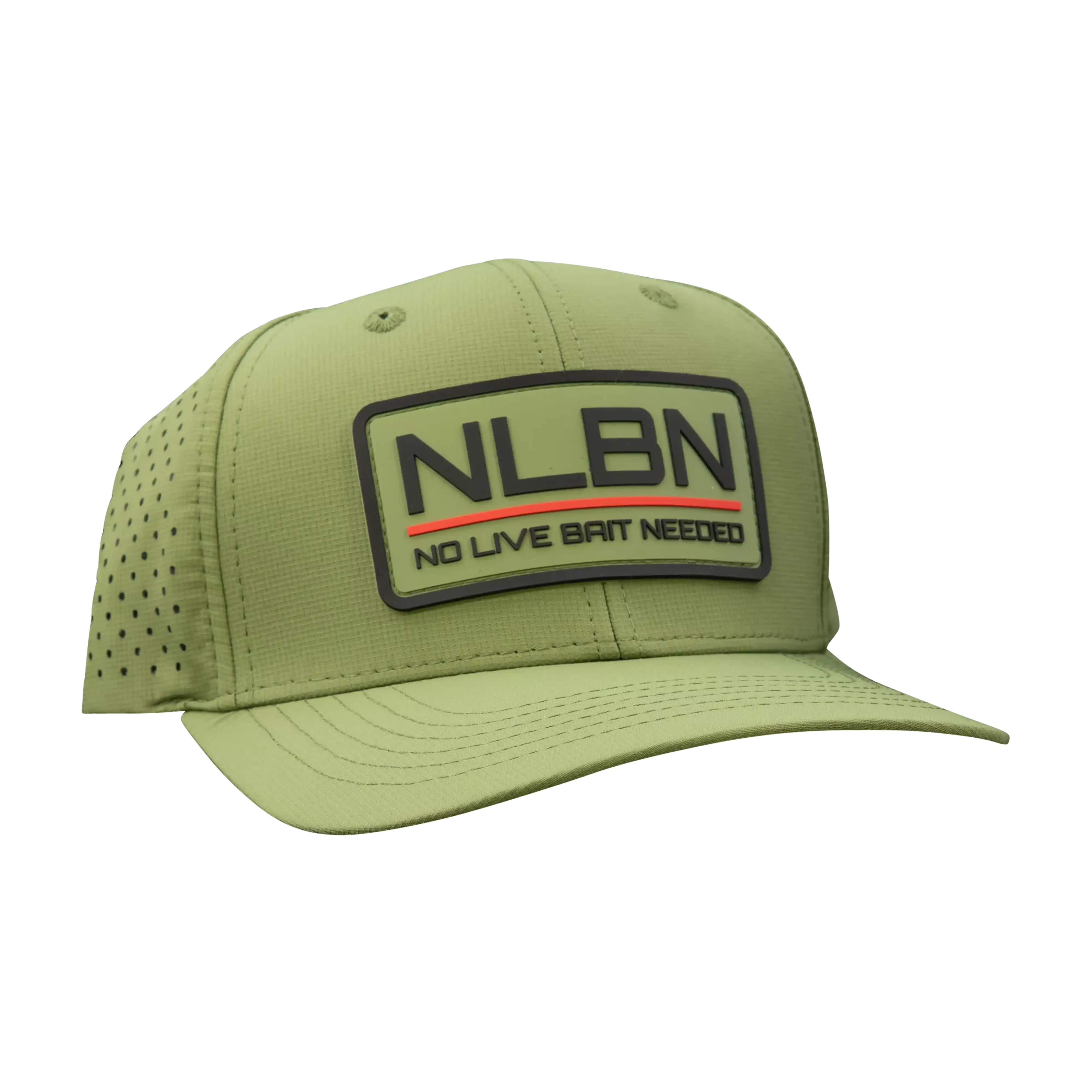 NLBN 6-Panel Performance Hat – Red Lockup Snapback for Anglers