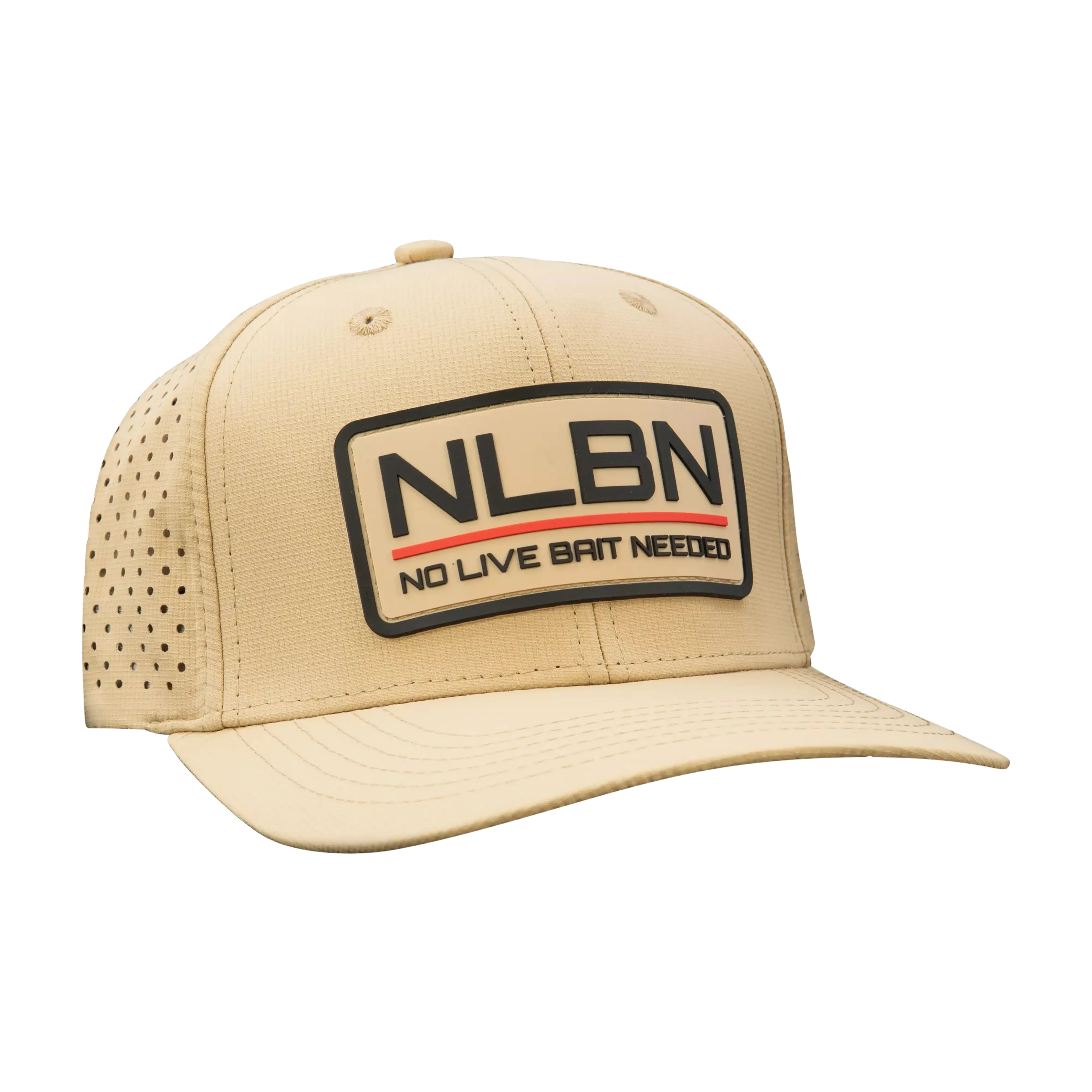 NLBN 6-Panel Performance Hat – Red Lockup Snapback for Anglers