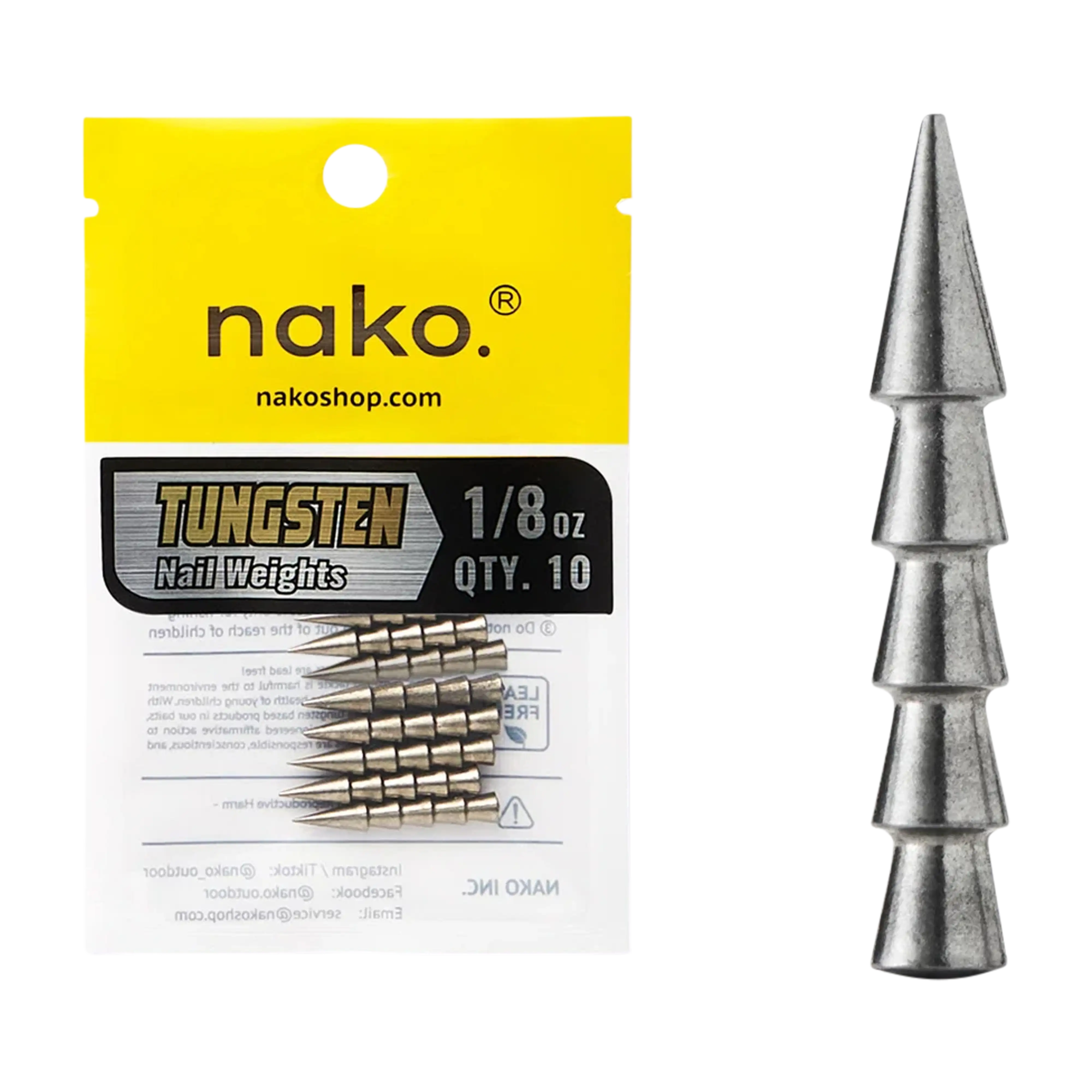 Nako Tungsten Nail Weights - 10pk