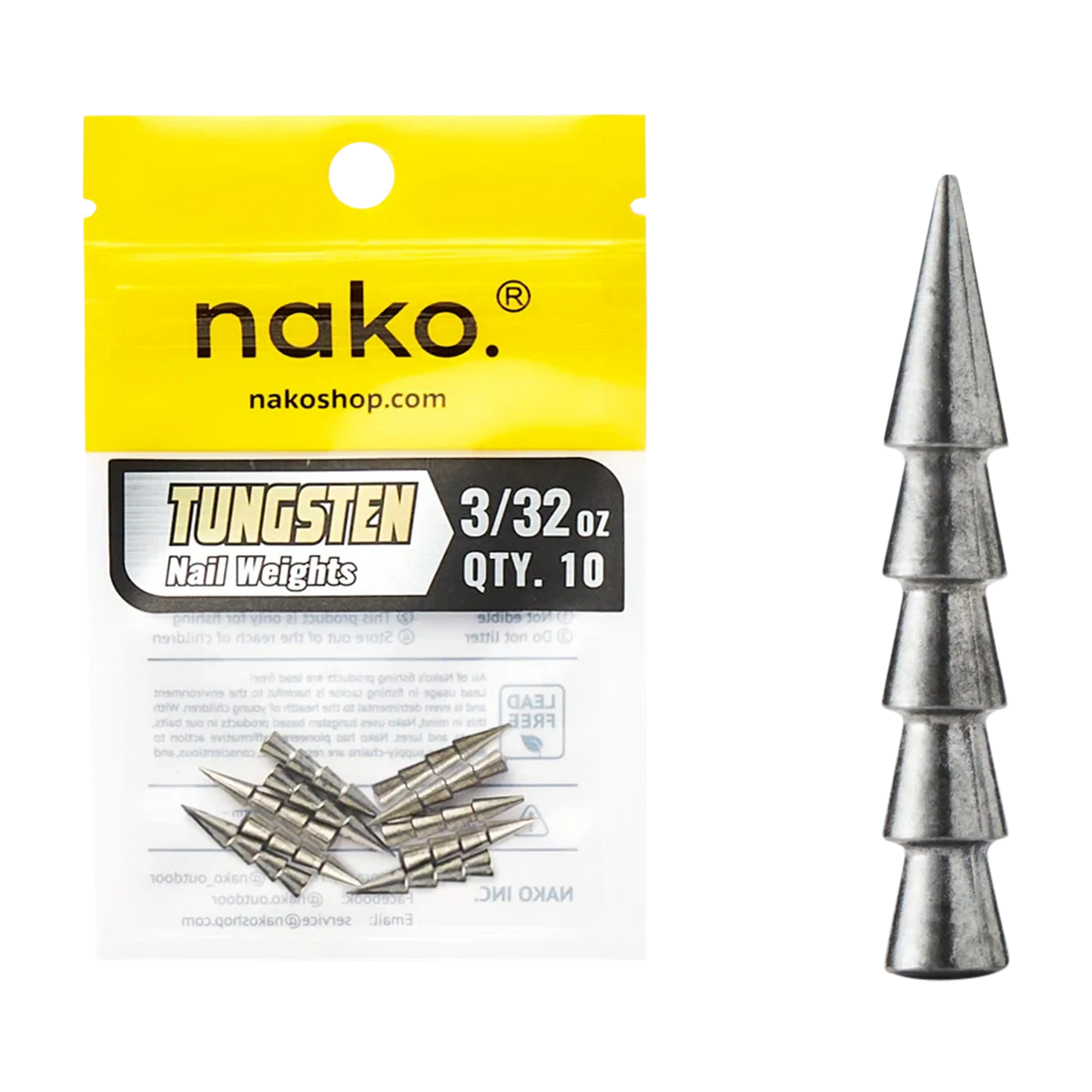 Nako Tungsten Nail Weights - 10pk