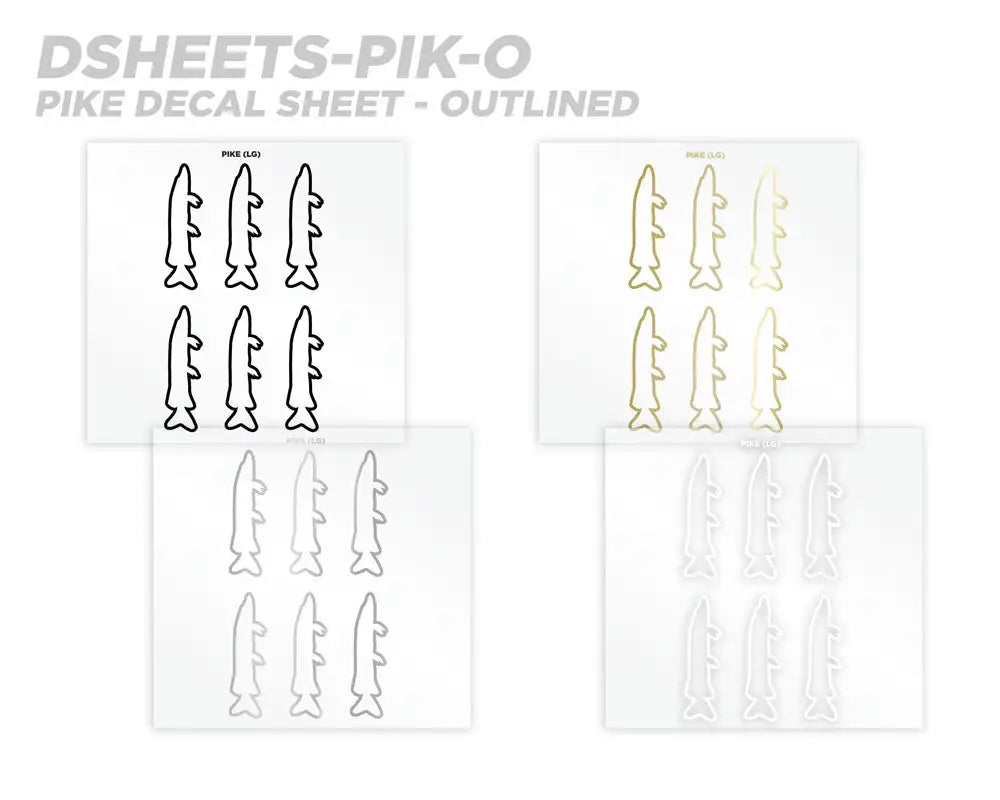 Pike Silhouette Rod Decals - Peel & Stick