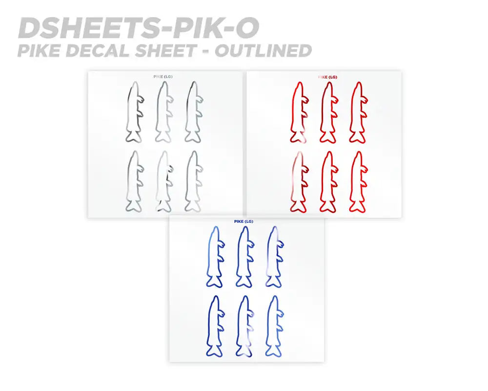 Pike Silhouette Rod Decals - Peel & Stick