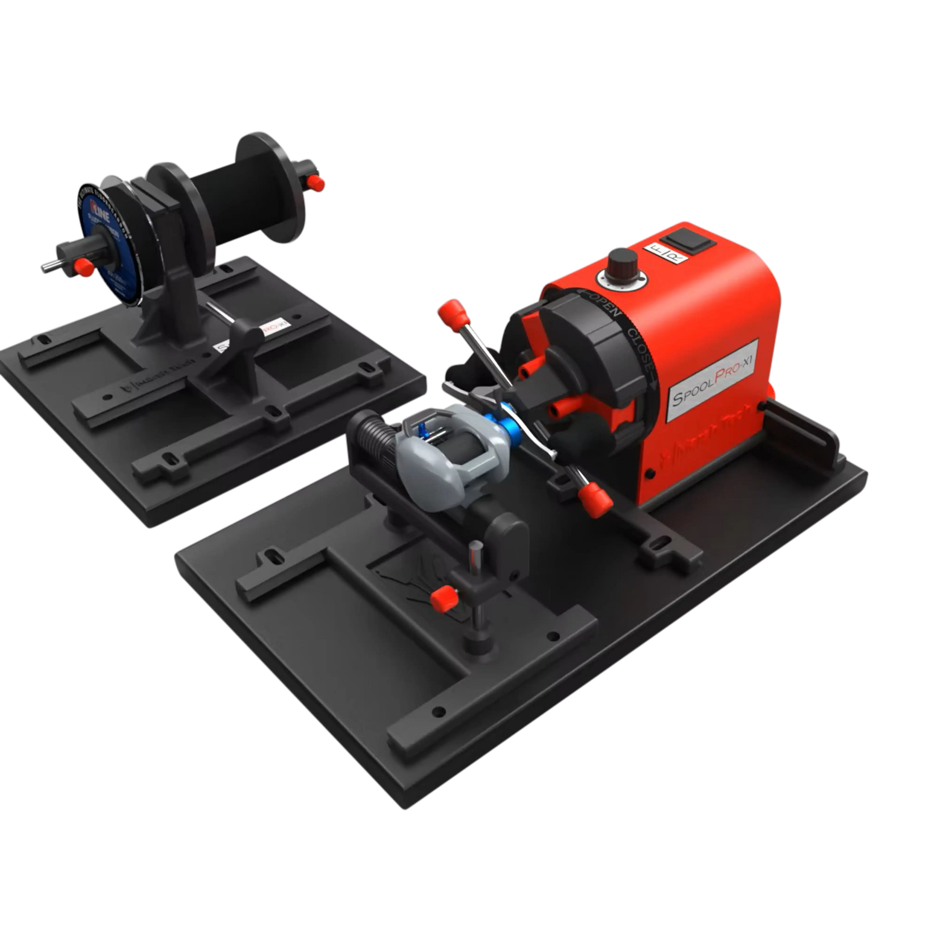 drill fishing reel spooling station SpoolPro-X1 Benchtop Reel Spooling System
