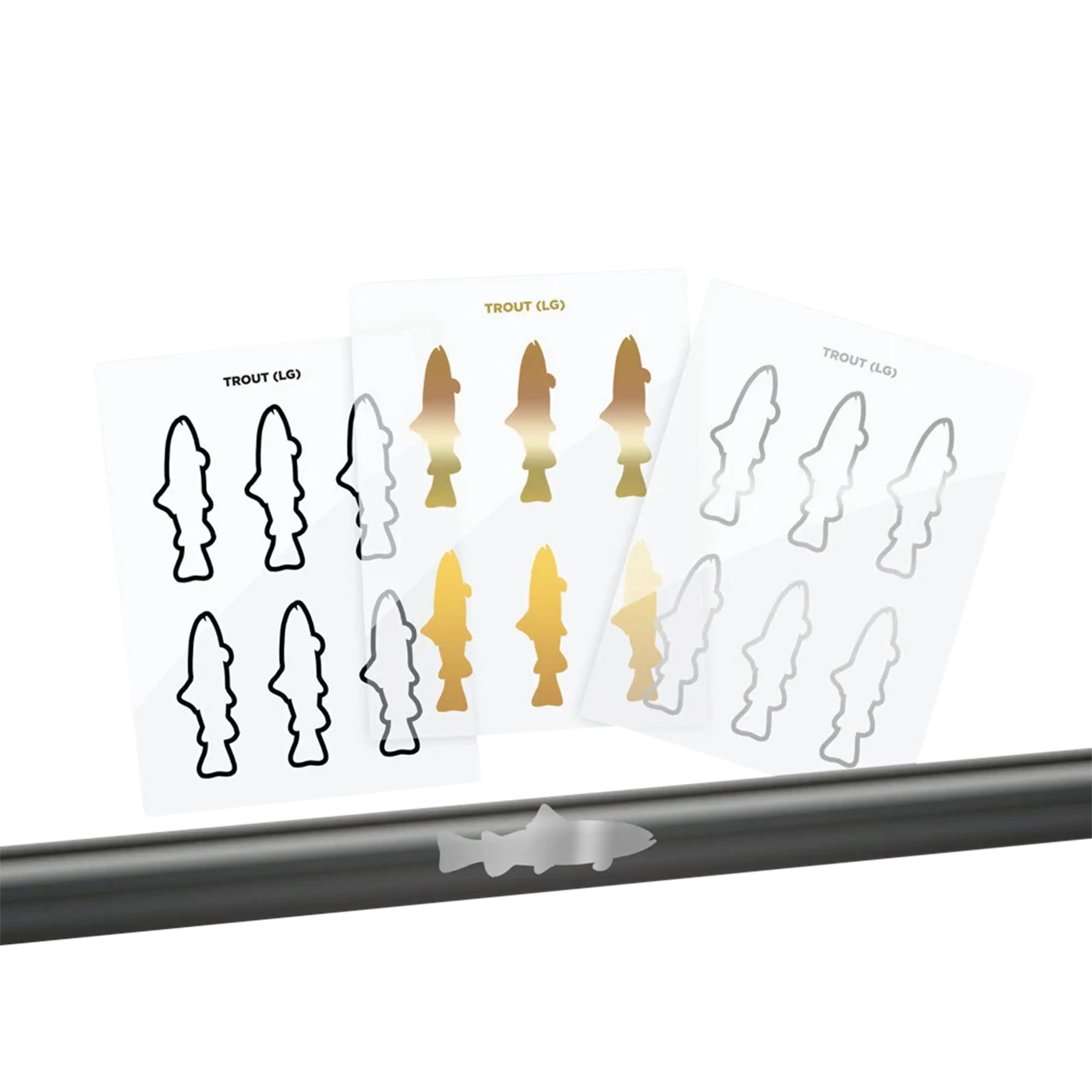 Mud Hole Trout Silhouette Rod Decals - Peel & Stick