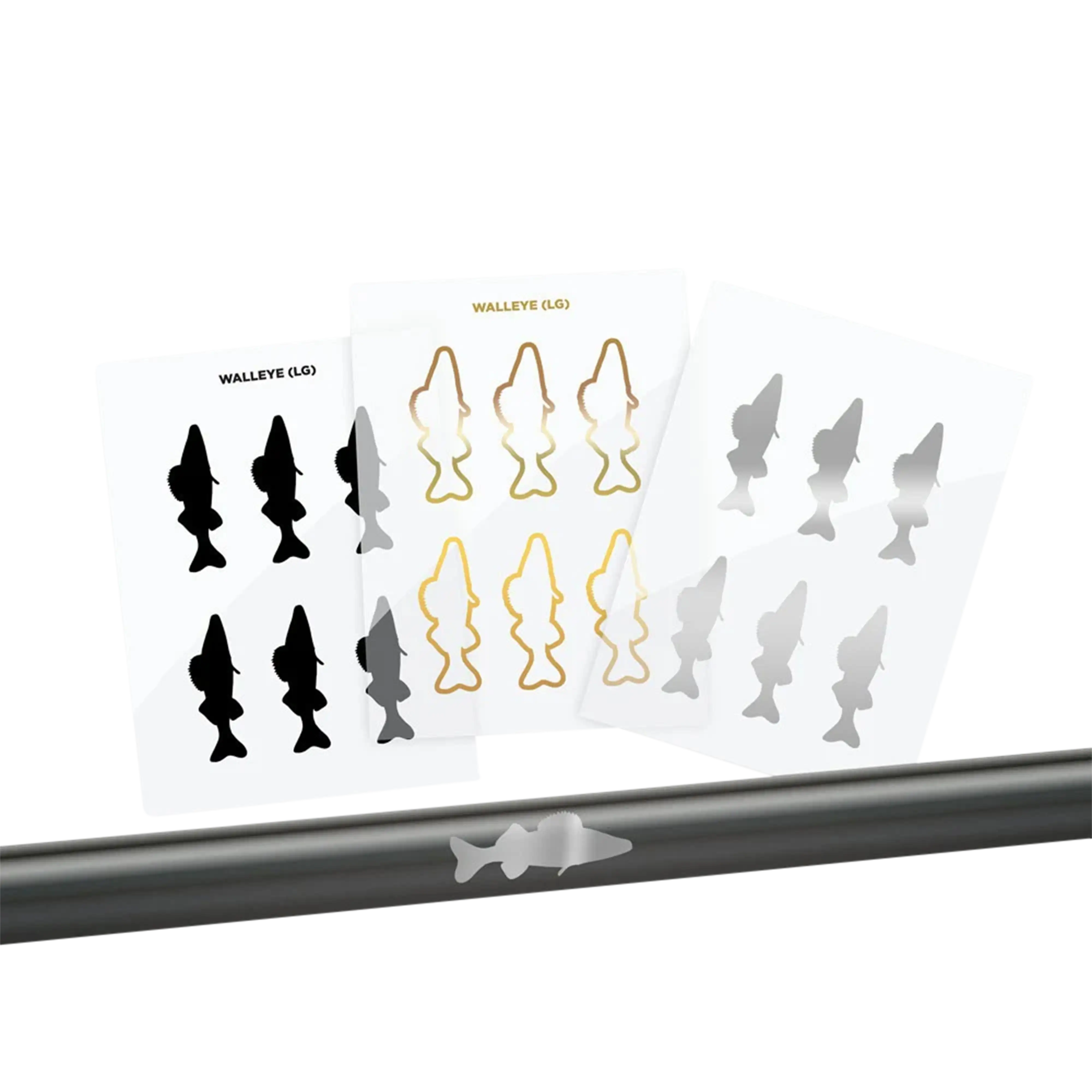 Mud Hole Walleye Silhouette Rod Decals - Peel & Stick