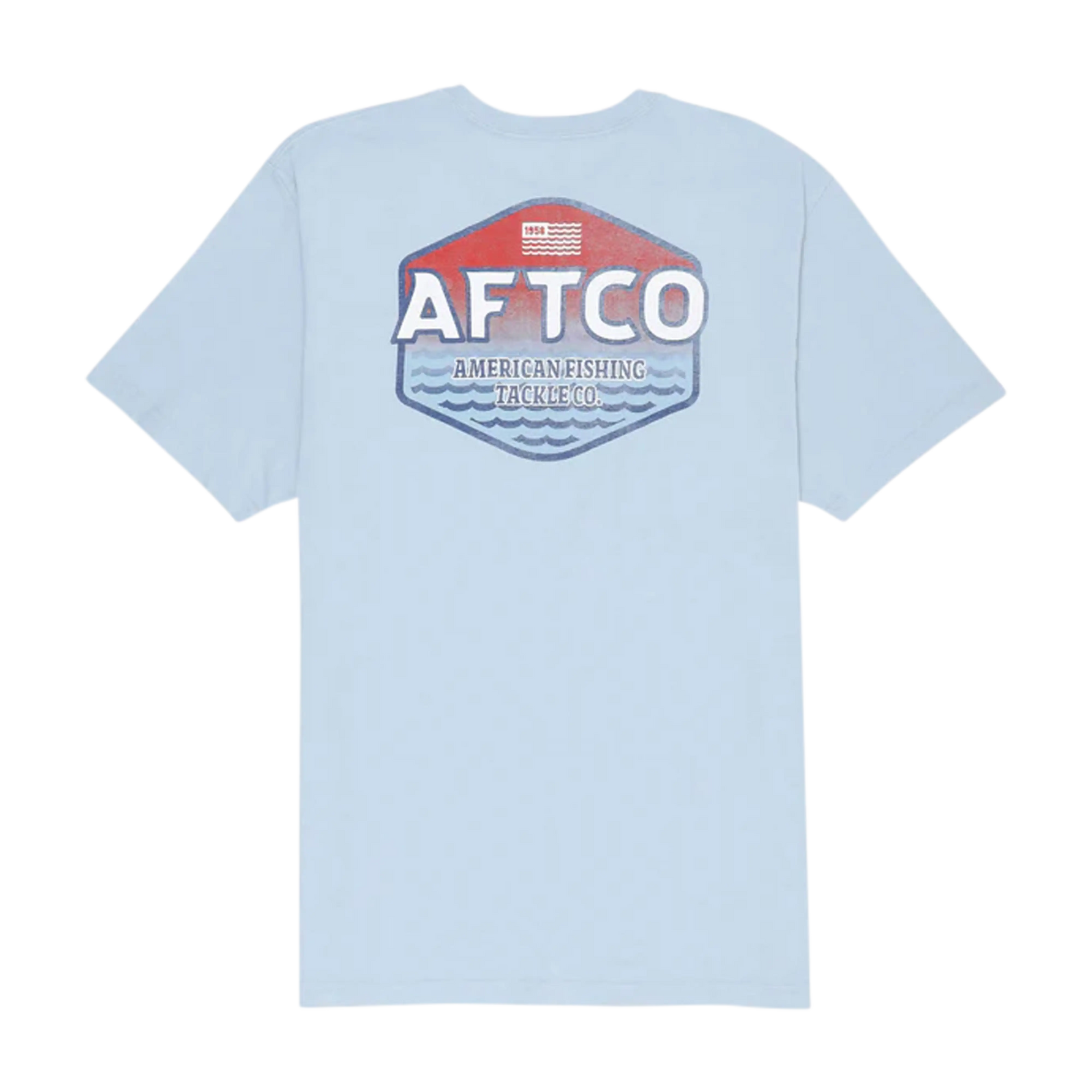 AFTCO Men's Sunset Short Sleeve T-Shirt – Cotton Pocket Tee