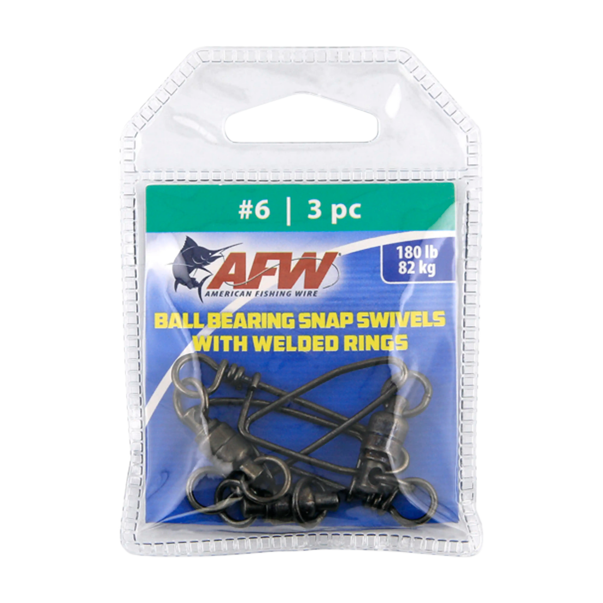 AFW Solid Brass Ball Bearing Snap Swivels with Welded Rings
