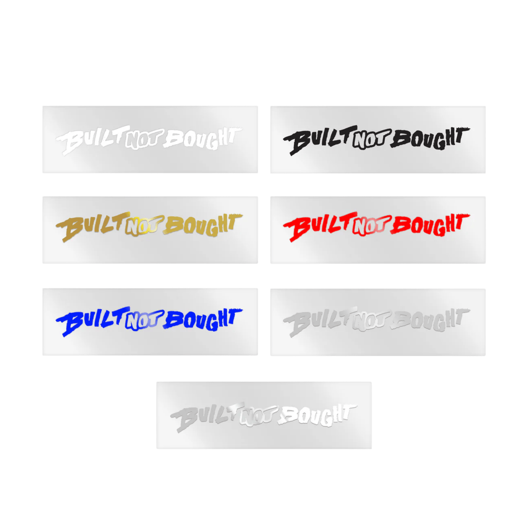 "Built Not Bought" Horizontal Monochrome Rod Decals