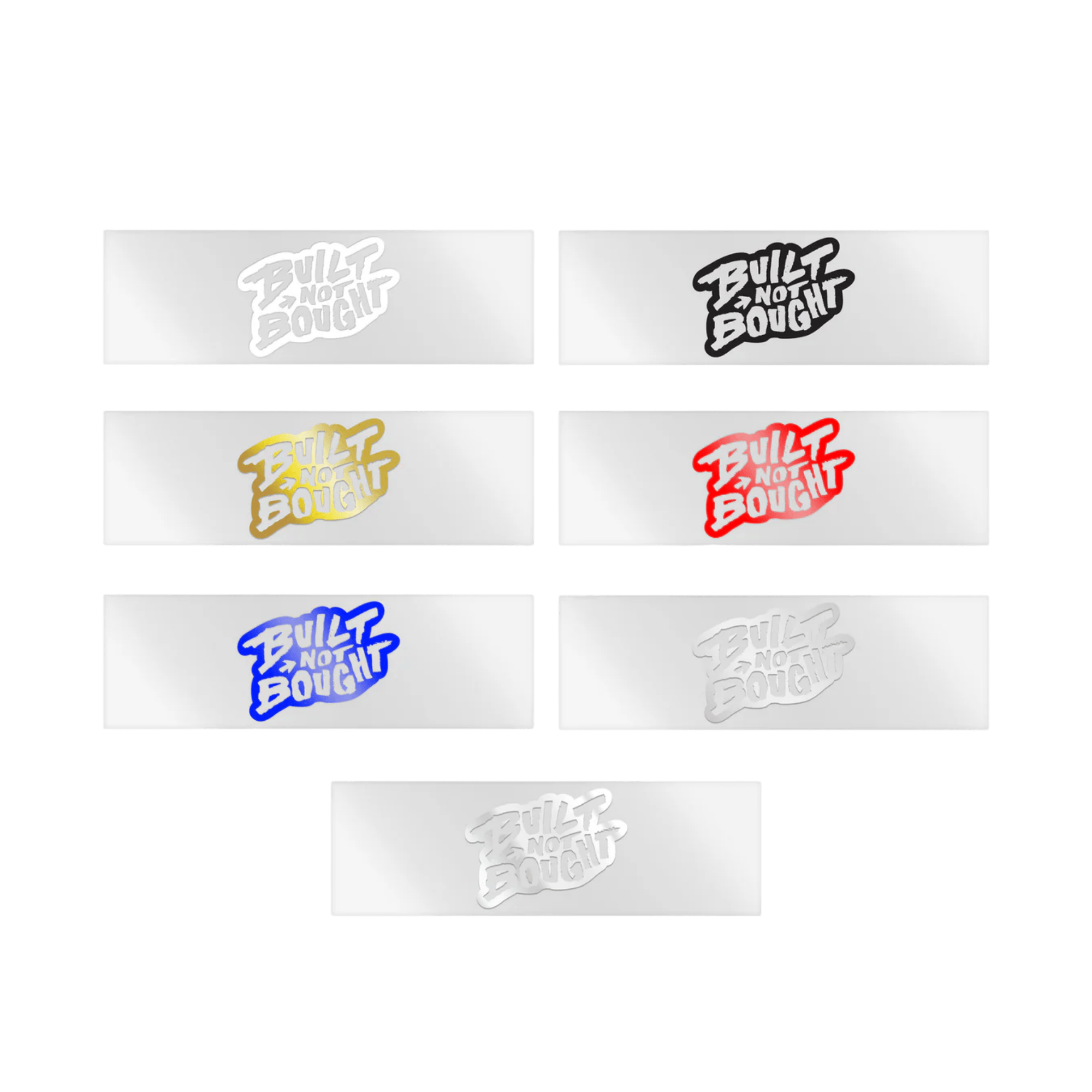 "Built Not Bought" Monochrome Rod Decals