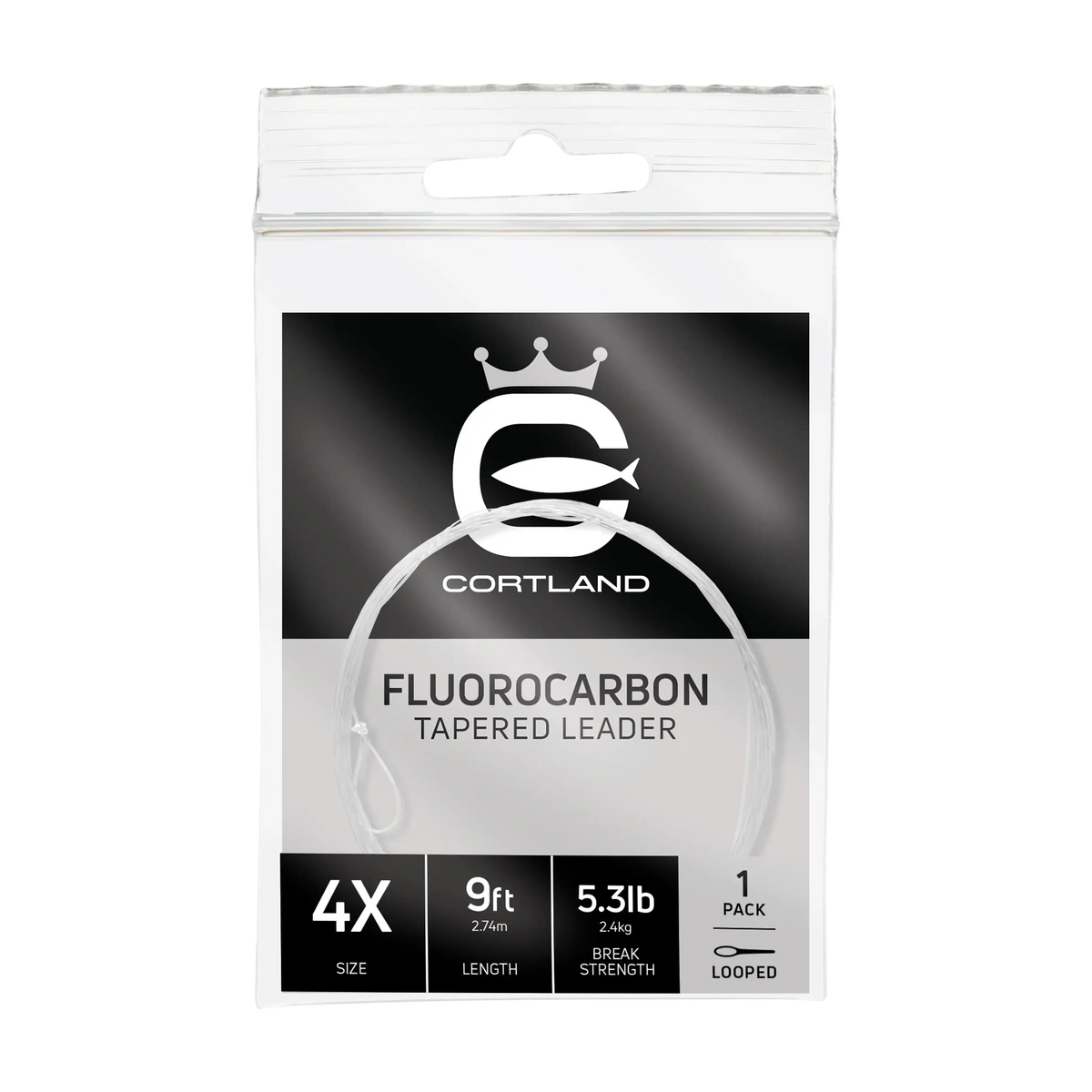 Cortland Line 9ft Fluorocarbon Tapered Fly Leaders