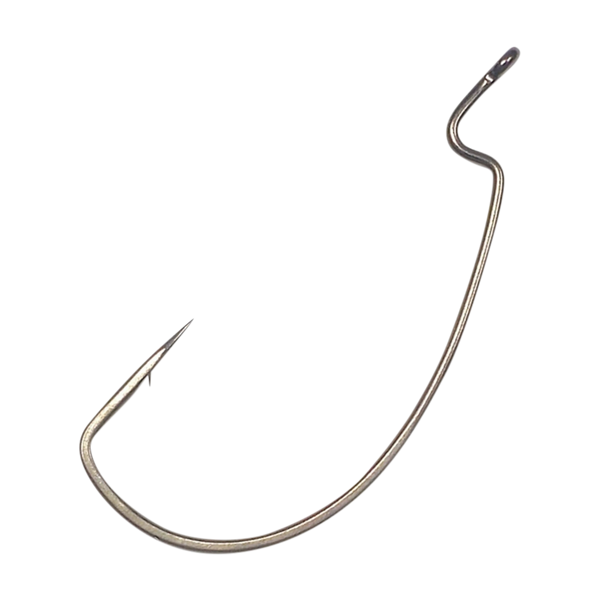 Ganci Gamakatsu Black EWG Offset Worm – Misure #4, #2, 1/0, Per Esche In Plastica Morbida