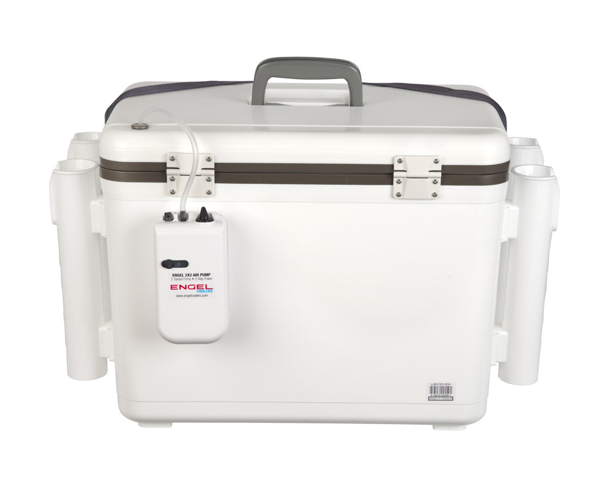 Engel Tan Live Bait Pro Cooler with Rechargeable Aerator & Stainless Hardware 7.5qt by Engel Coolers