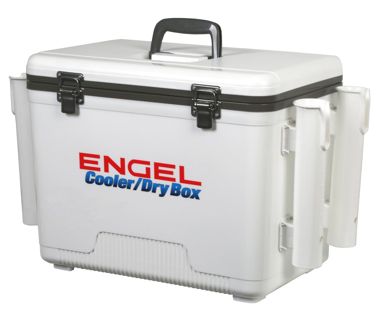 Engel 19 Qt. Cooler/Dry Box with Rod Holders - White