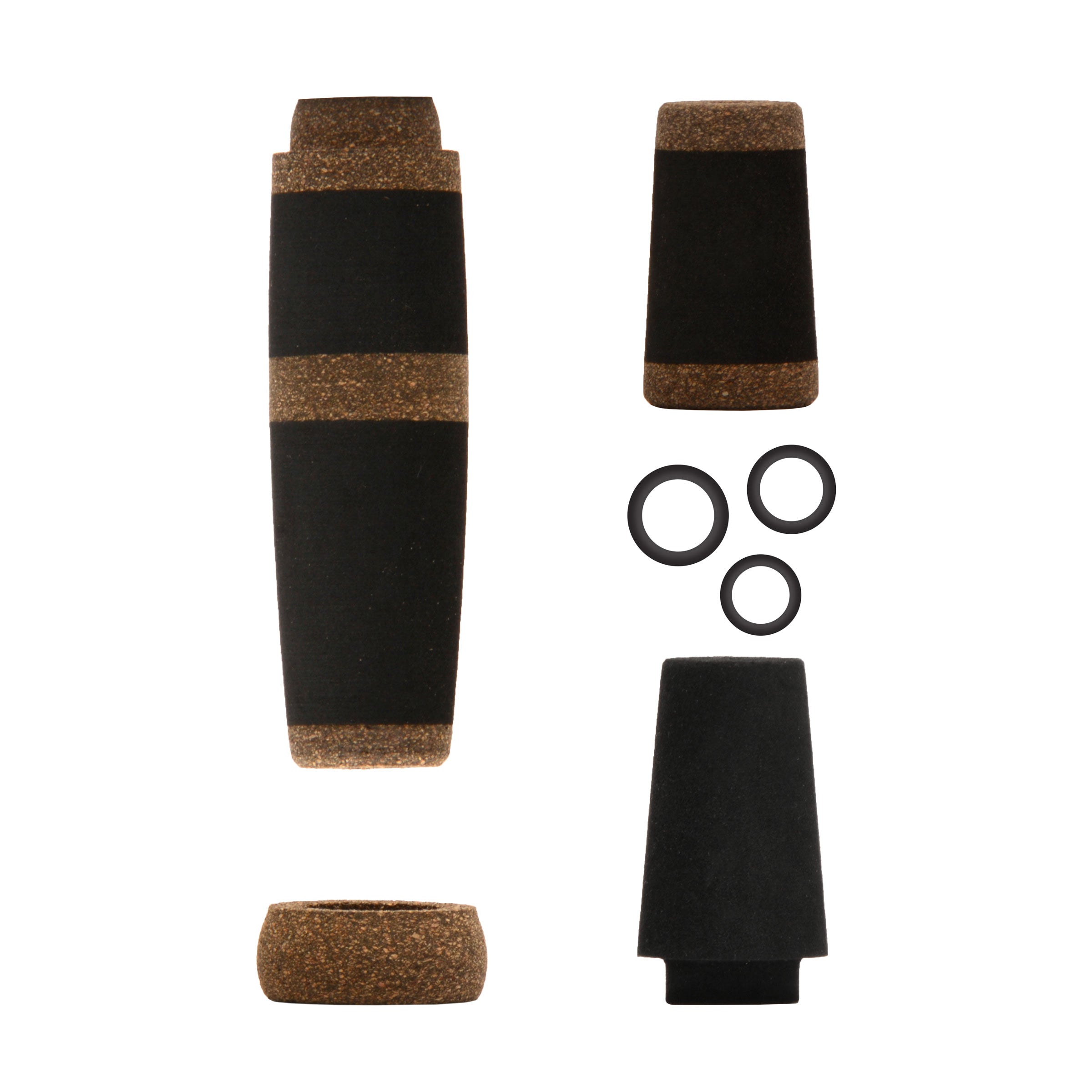 2-Tone Split Grip Kits for Casting Rods Black Eva & Rubberized Cork / 3.87 in. Rear | 1.75 in. Fore