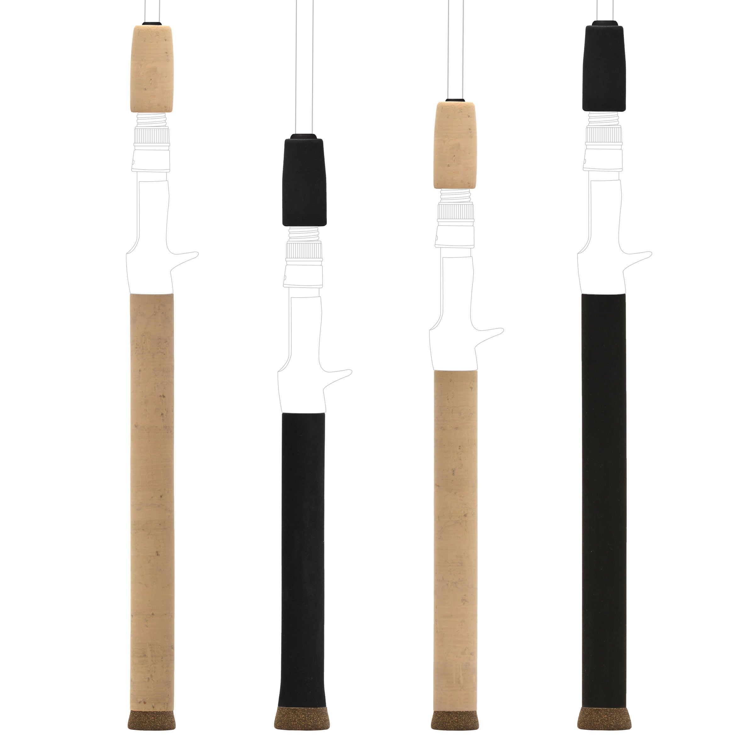 Spinning Fishing Rod Handle Kit Composite Cork Rod Building Split Rod Grips  
