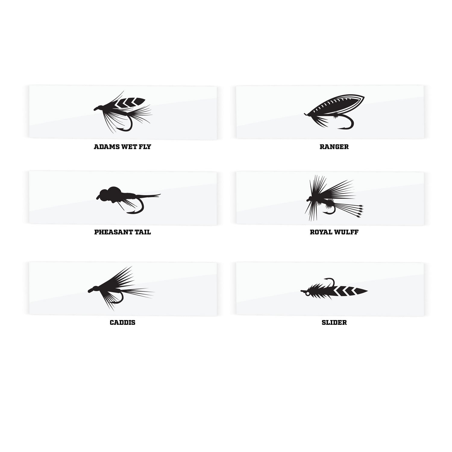 Monochrome Fly Pattern Rod Decals