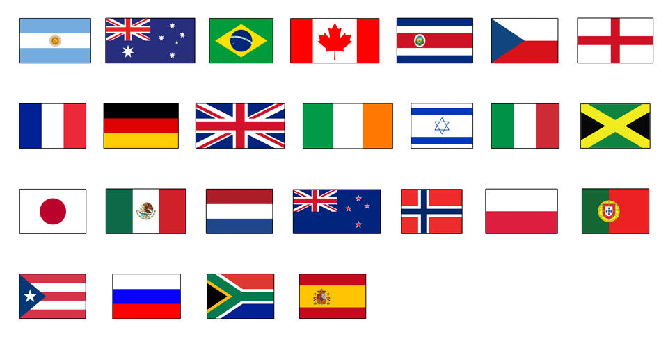 International Flag Rod Decals