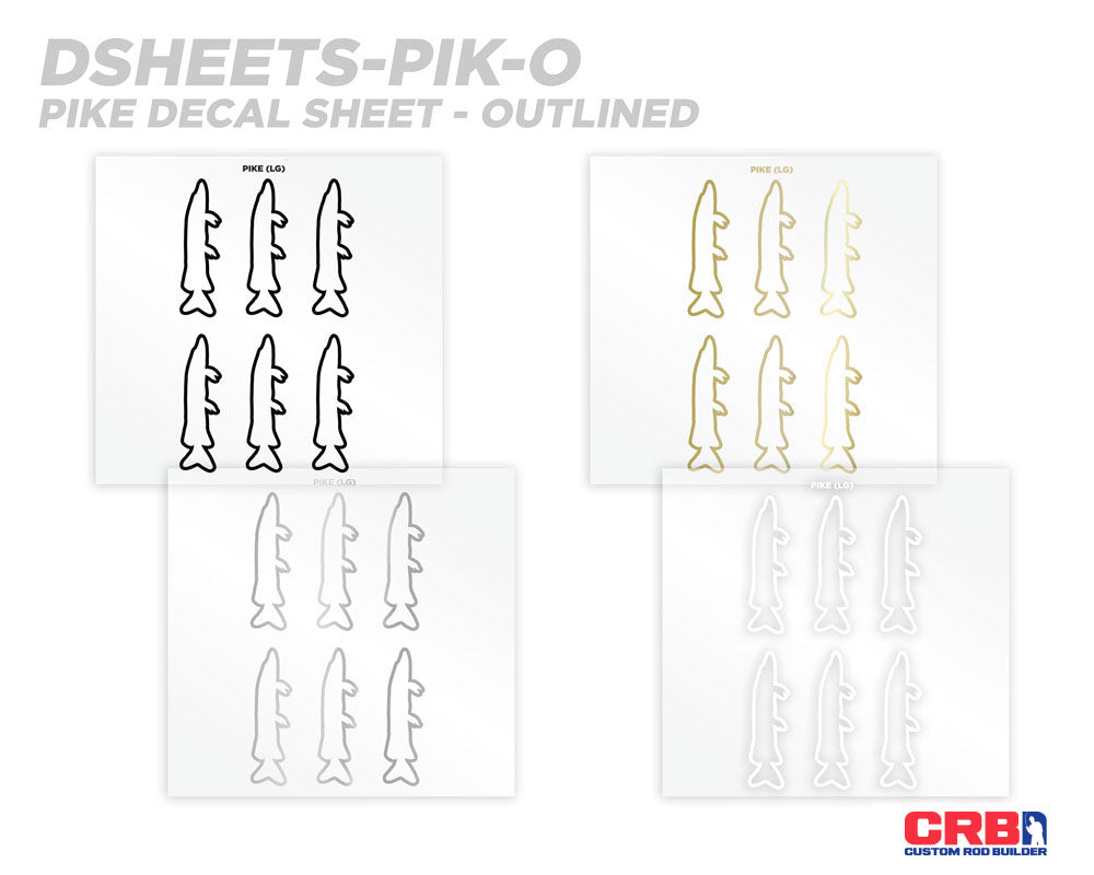 Pike Silhouette Rod Decals - Peel & Stick